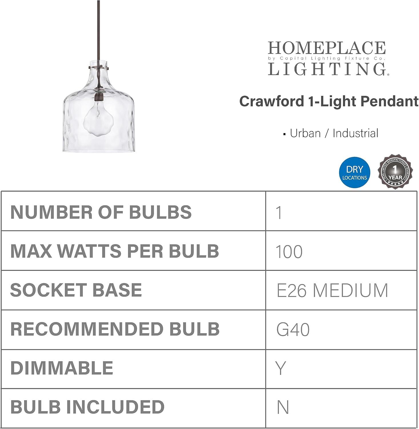 Capital Lighting 325717 1 Light 15" Tall Pendant - Bronze