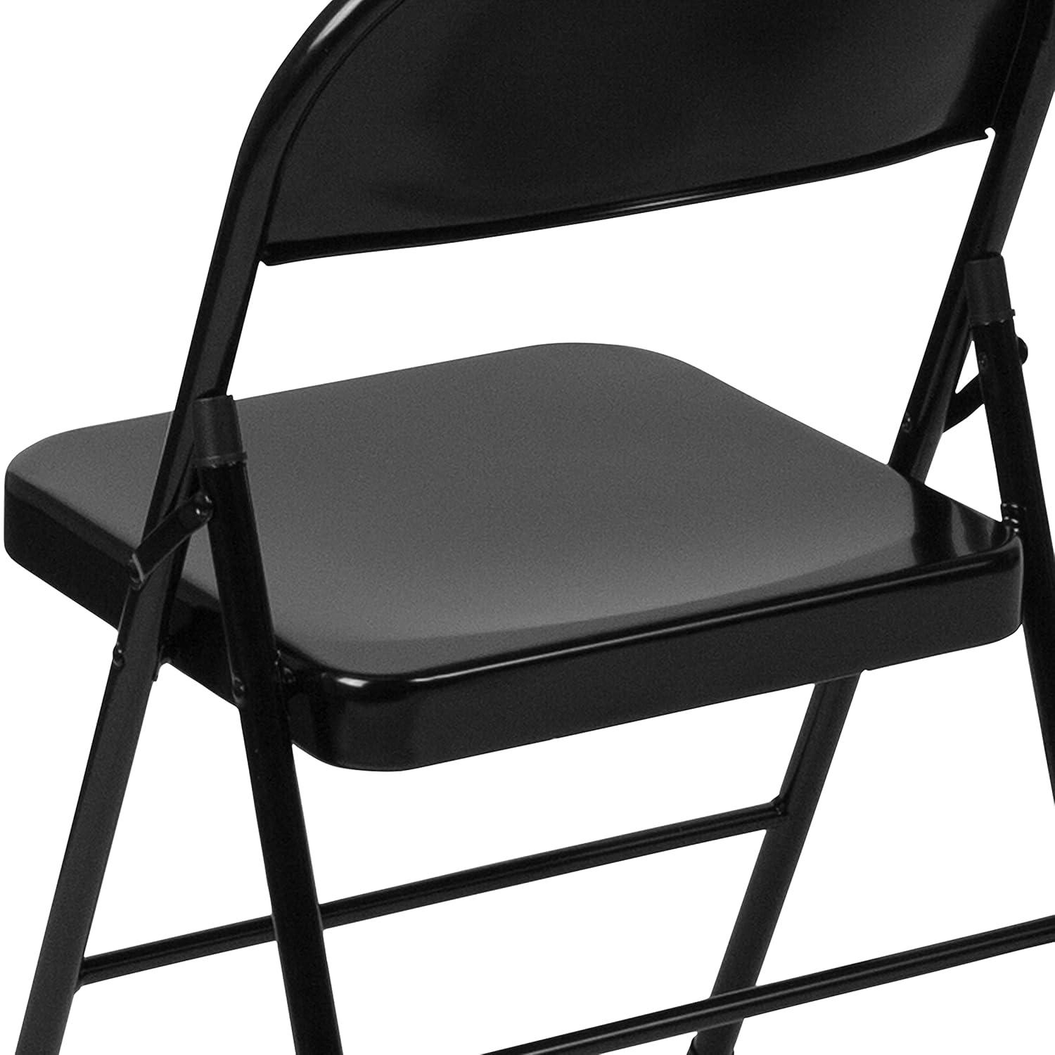 Flash Furniture HERCULES Series Double Braced Black Metal Folding Chair