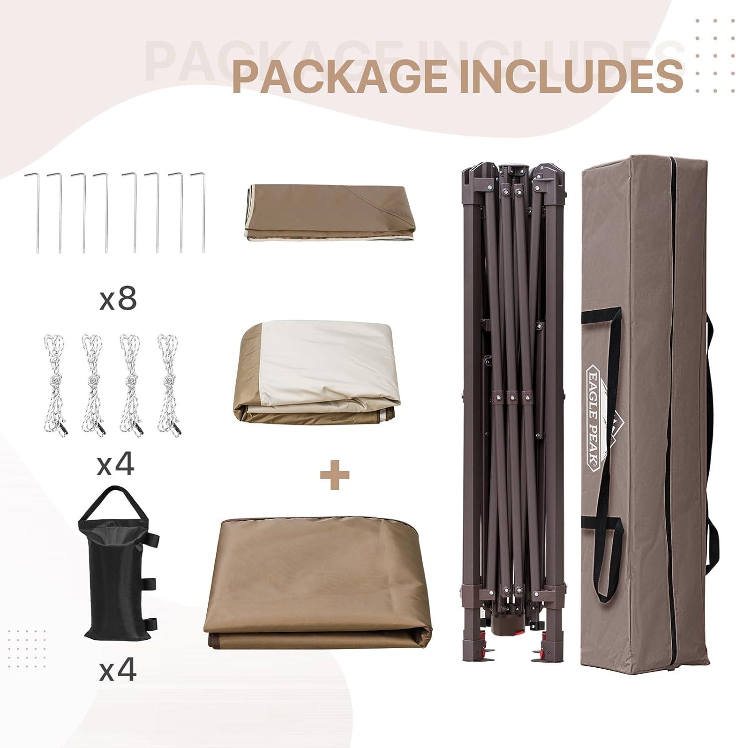 EAGLE PEAK Pop up Patio Gazebo 13 Ft. W x 13 Ft. D Metal Patio