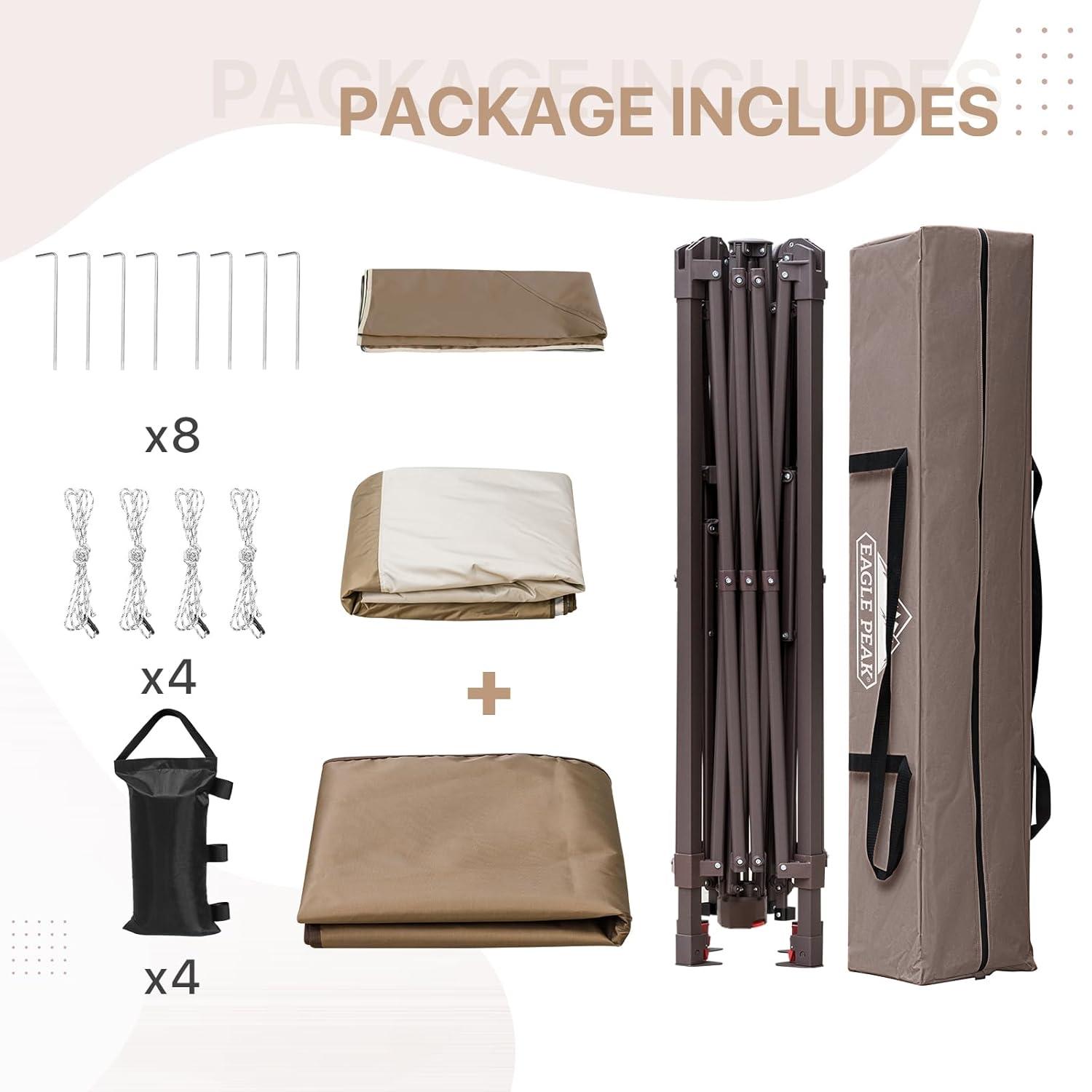 EAGLE PEAK Pop up Patio Gazebo 13 Ft. W x 13 Ft. D Metal Patio