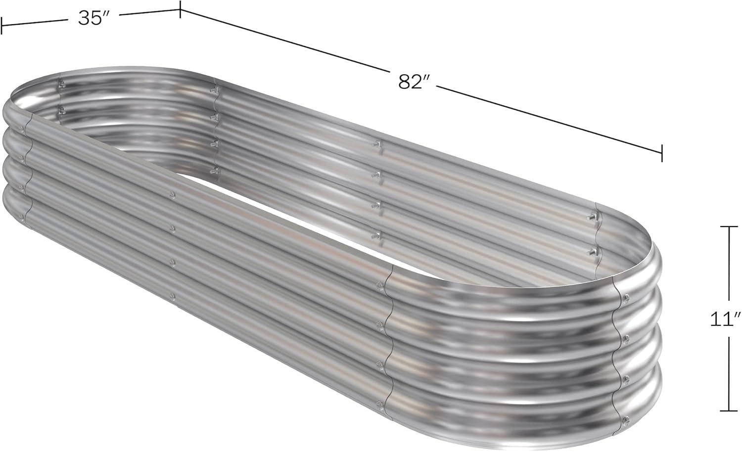 Galvanized Raised Garden Bed - 82x35x11in Planter Box with Open Bottom and Anti-Rust Coating - Easy-to-Assemble Elevated Flower Bed by Home-Complete