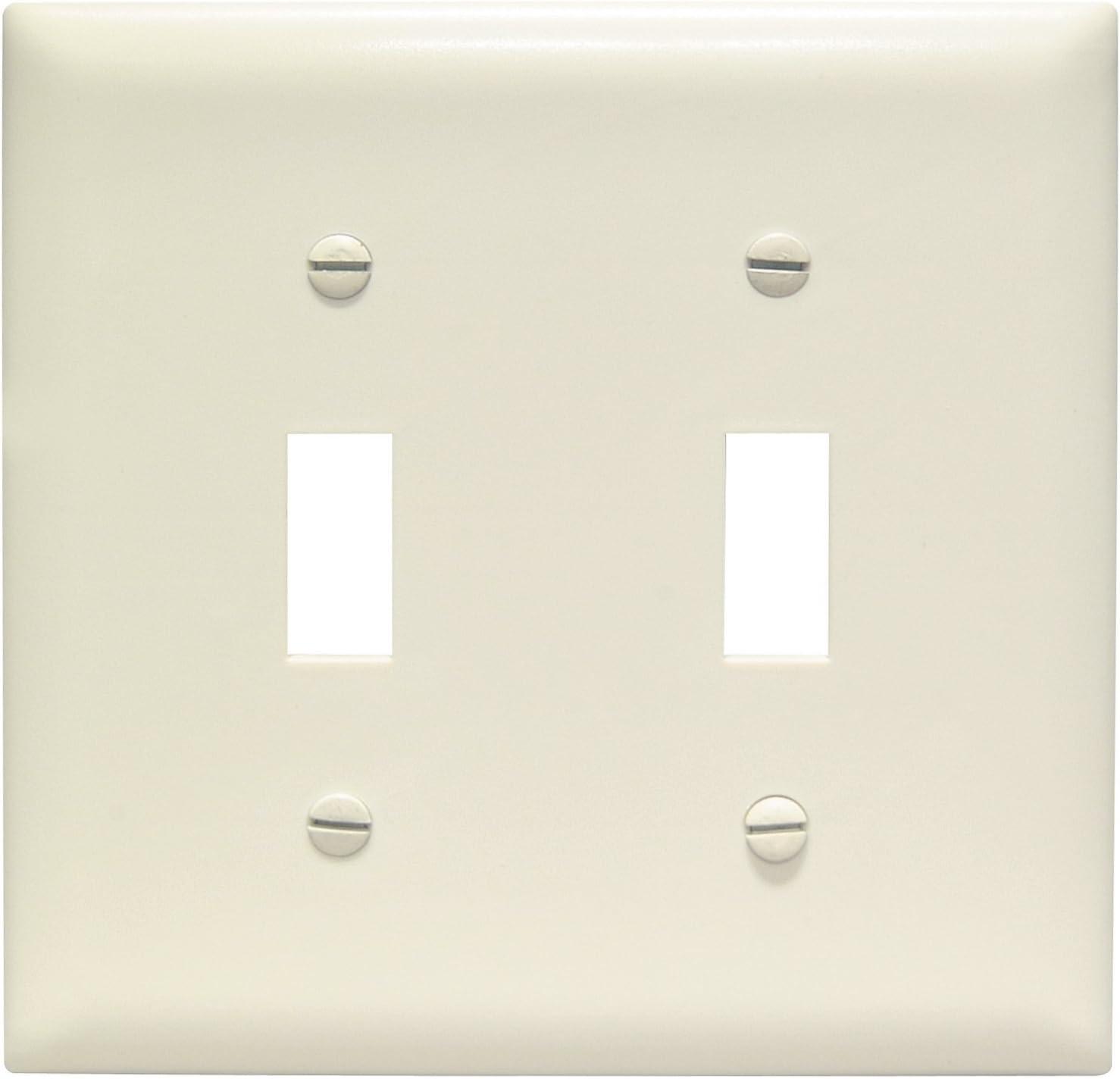 Light Almond 2-Gang Plastic Toggle Wall Plate