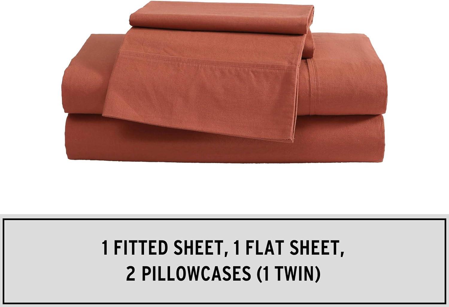 Eddie Bauer Eddie Bauer Solid Brushed Percale Cotton Sheet Set