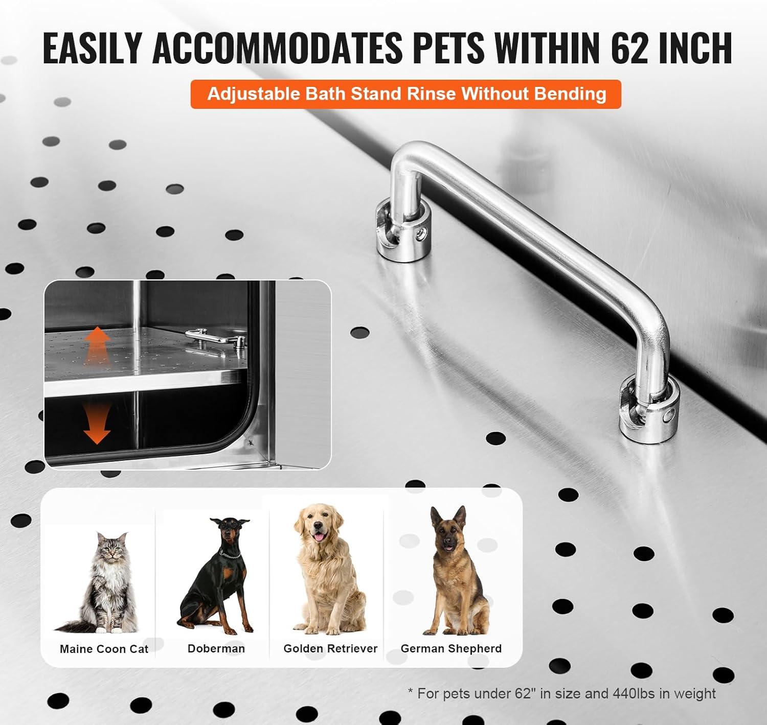 Professional Stainless Steel Pet Grooming Tub with Ramp and Faucet