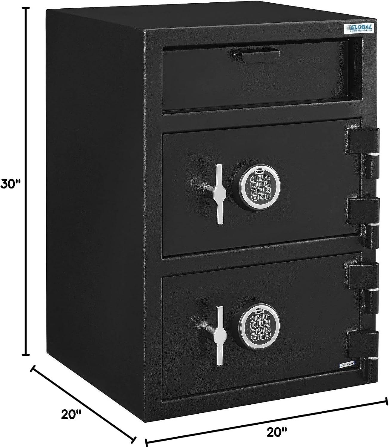 Ningbo Safewell 493491 Global Industrial B-Rate Depository Safe Front Loading with 2 Doors, Digital Lock - 20 x 20 x 30 in.