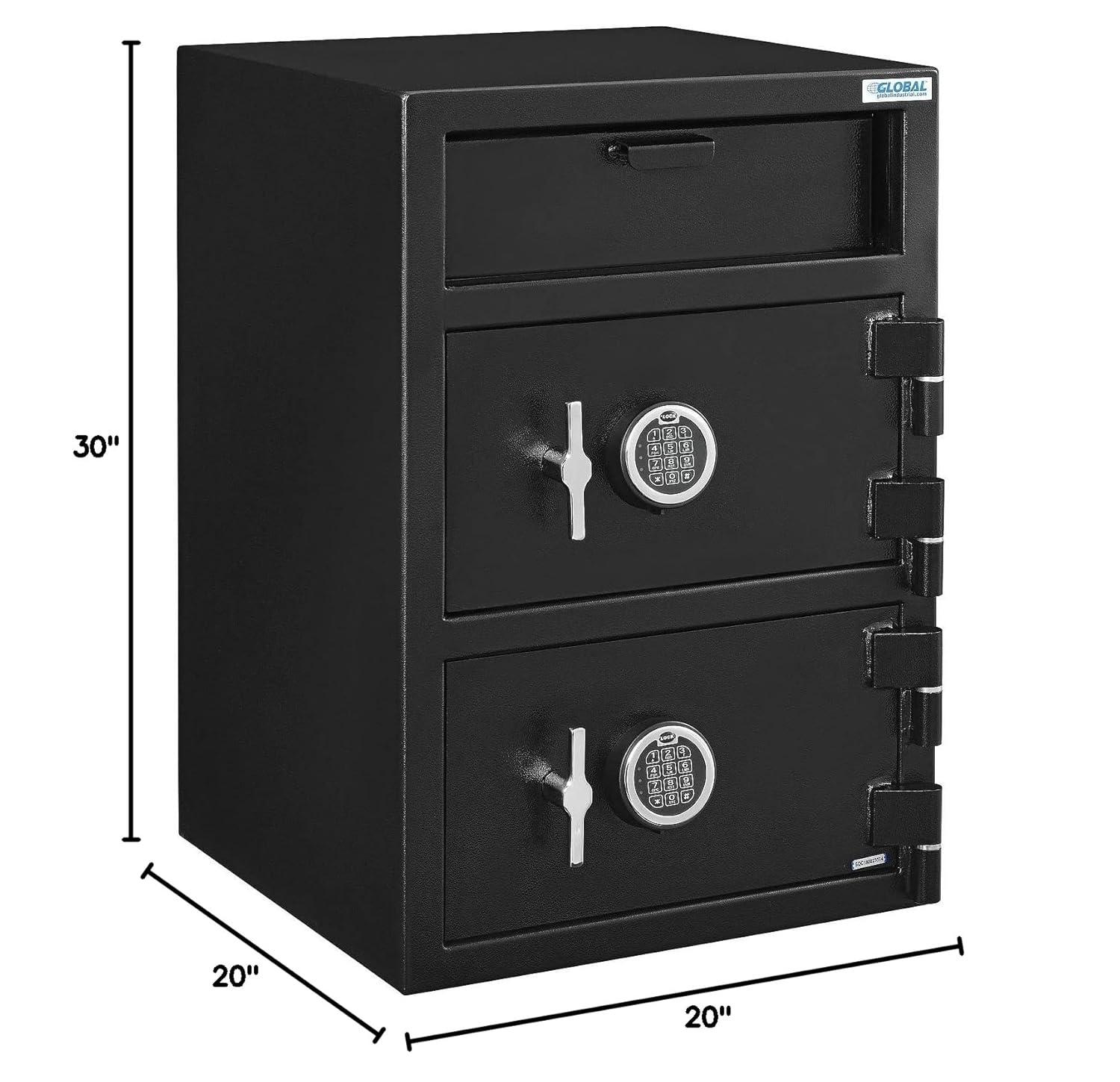 Ningbo Safewell 493491 Global Industrial B-Rate Depository Safe Front Loading with 2 Doors, Digital Lock - 20 x 20 x 30 in.