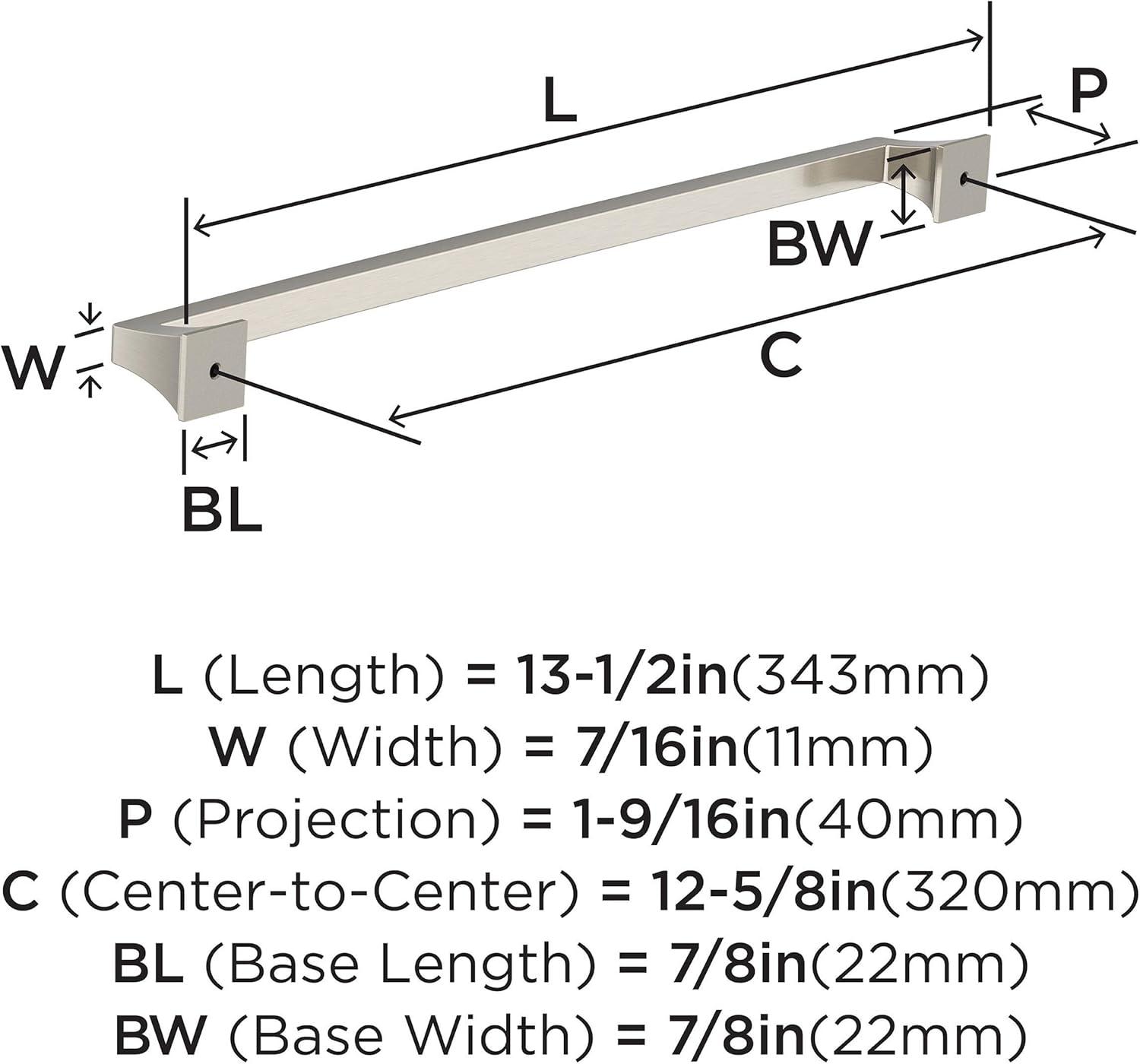 Satin Nickel 12-5/8" Modern Cabinet Drawer Pull