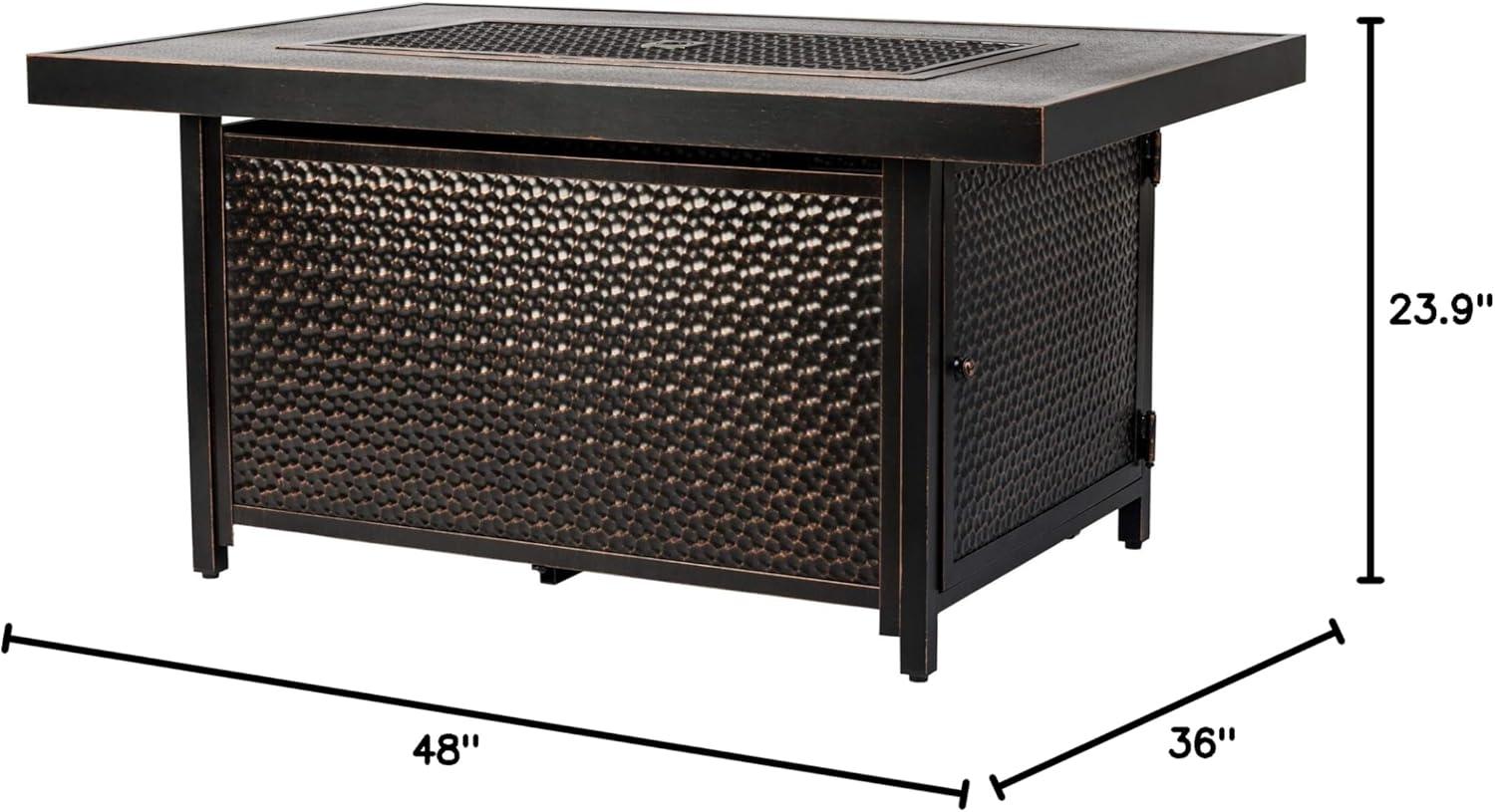 Weyland 50" Bronze Aluminum Gas Fire Pit Table