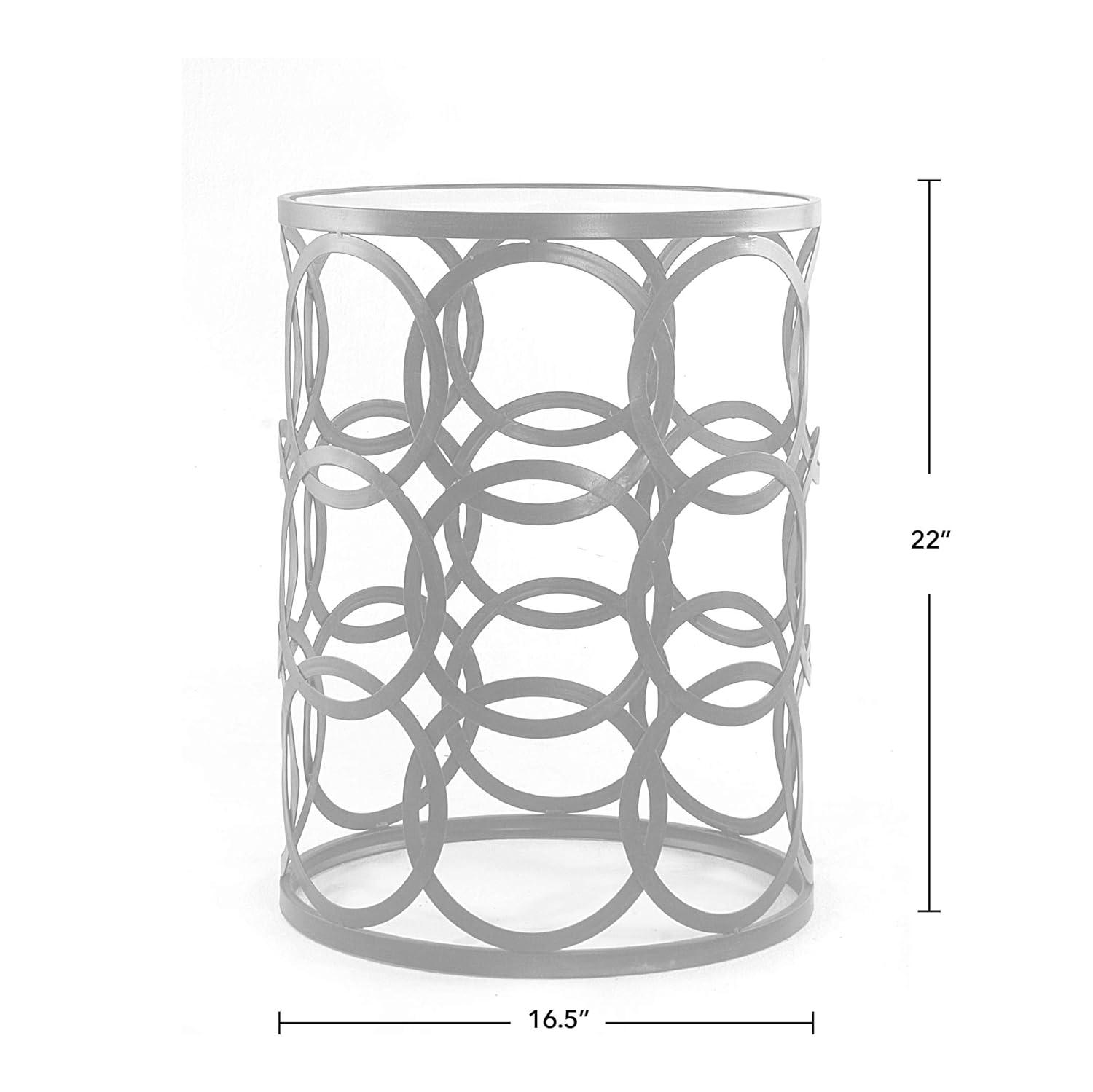 FirsTime & Co. Interlocking Circles Side Accent Table, 22"H x 16.75"W x 16.75"D, Oil Rubbed Bronze