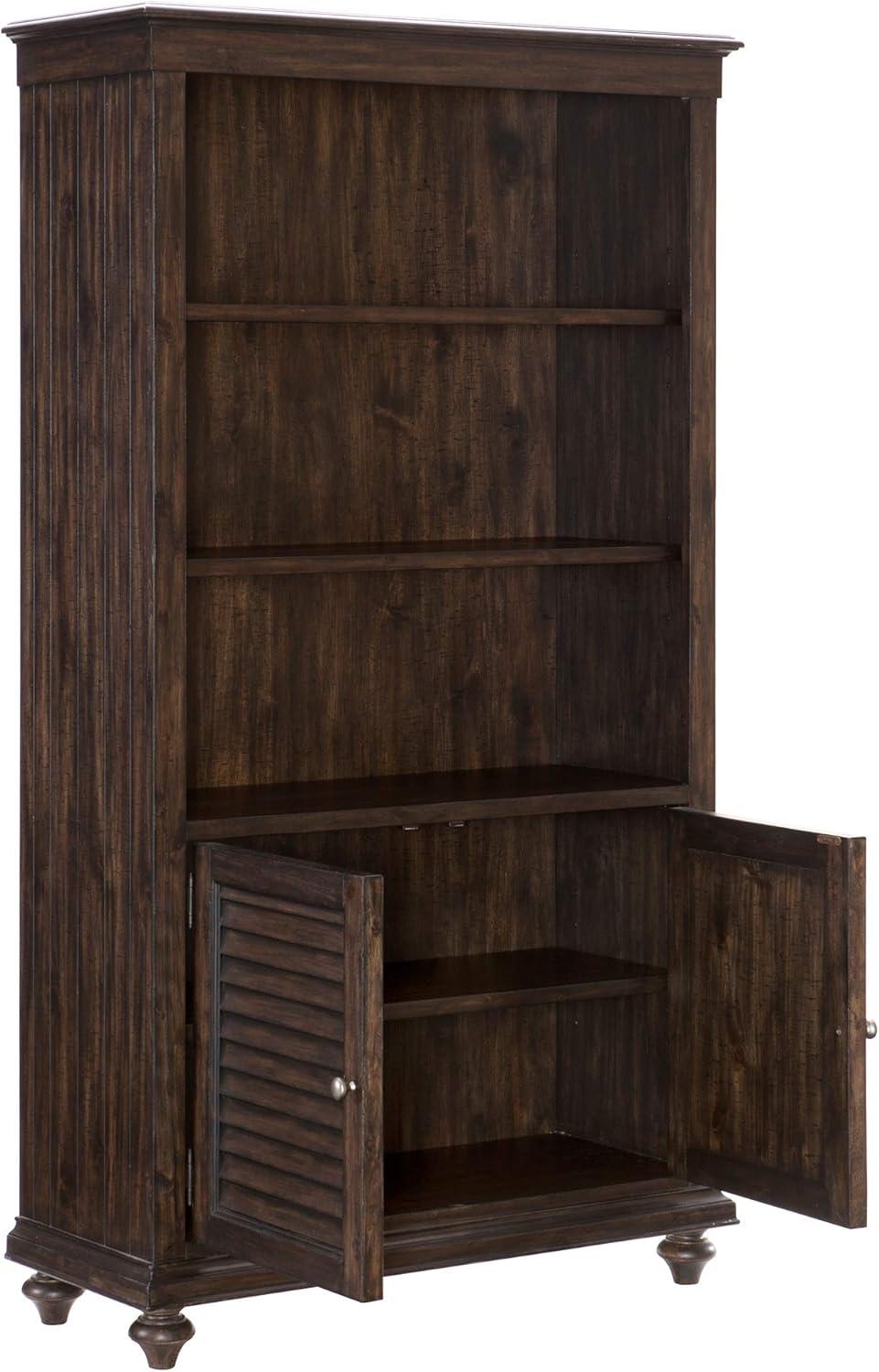 Driftwood Charcoal Acacia Wood 44" Traditional Bookcase