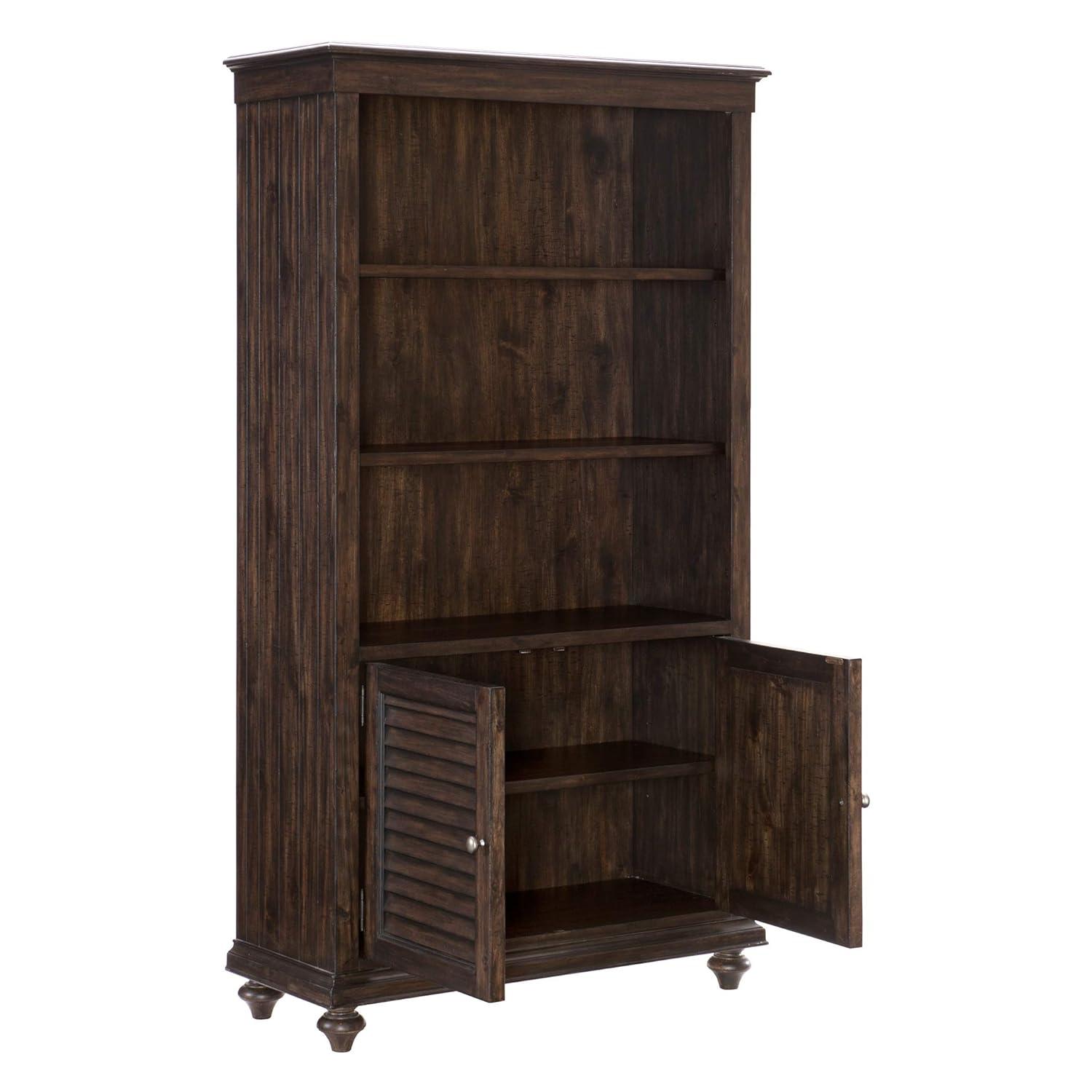Driftwood Charcoal Acacia Wood 44" Traditional Bookcase