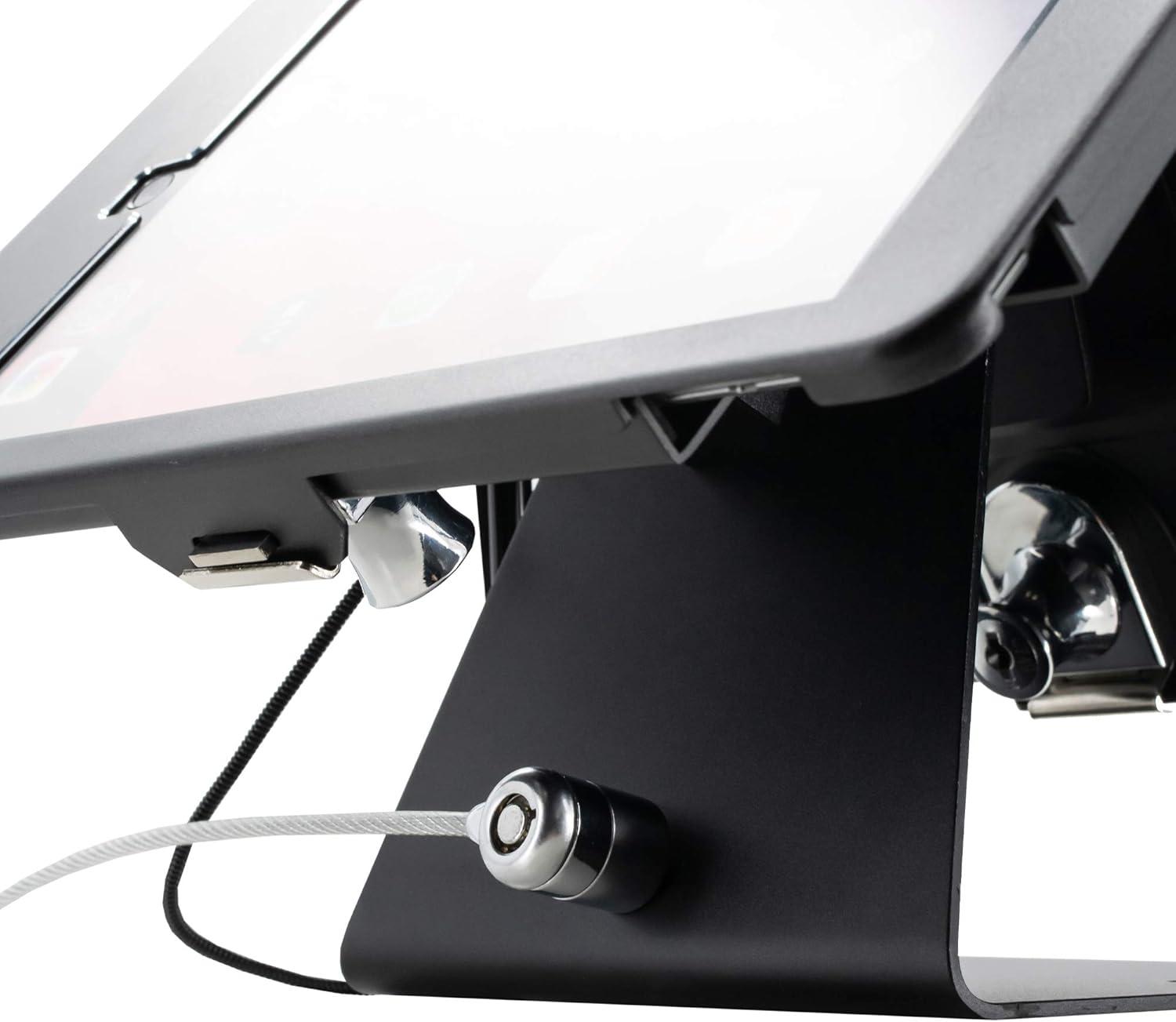 Black Dual Tablet Kiosk Stand with Lockable Enclosures