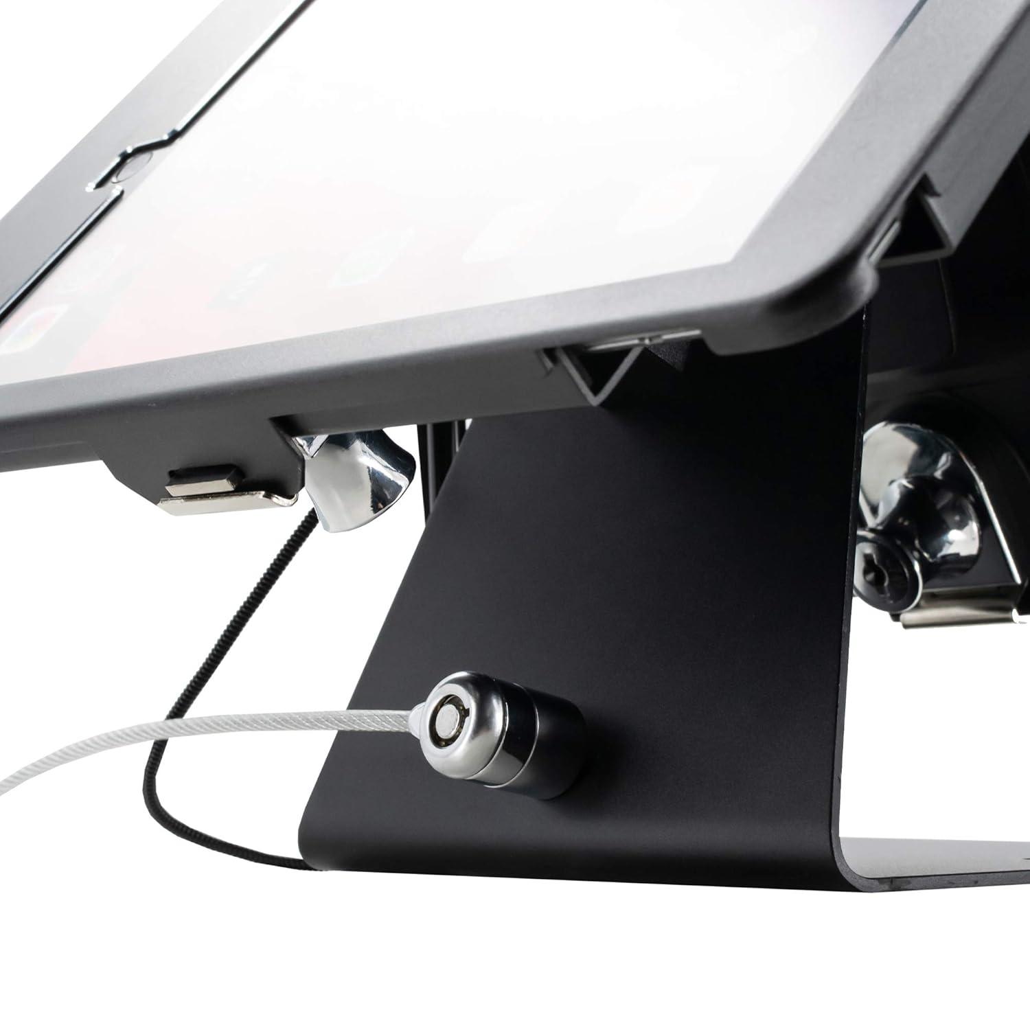 Black Dual Tablet Kiosk Stand with Lockable Enclosures