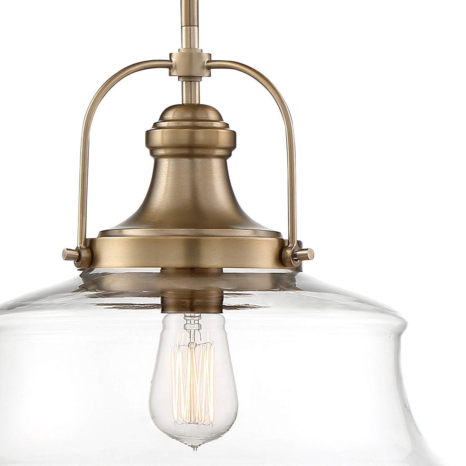 Nuvo 60/6757 Basel 1 Light Pendant Fixture, Burnished Brass Finish