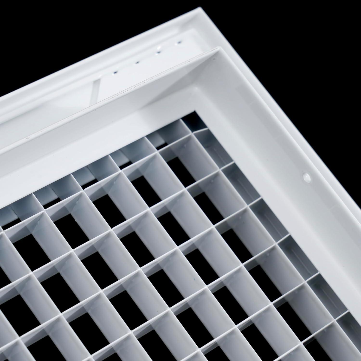 Fits 6x6 Duct Opening | Aluminum Eggcrate Return Air Grille | Low Noise & High Air Flow, Rust Proof Vent Cover Grill for Sidewall & Ceiling | White | Outer Dimensions: 7.75" X 7.75"