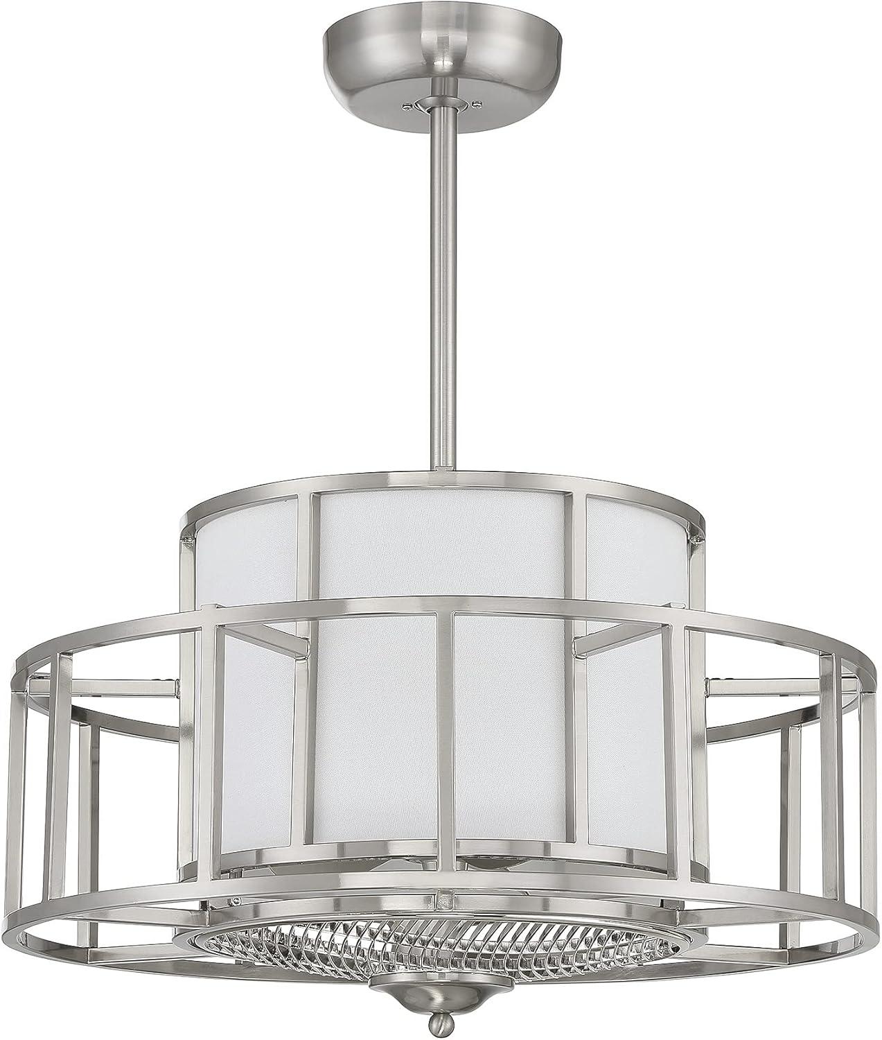 Satin Nickel Four Light Fan D'Lier from the Oslo Collection