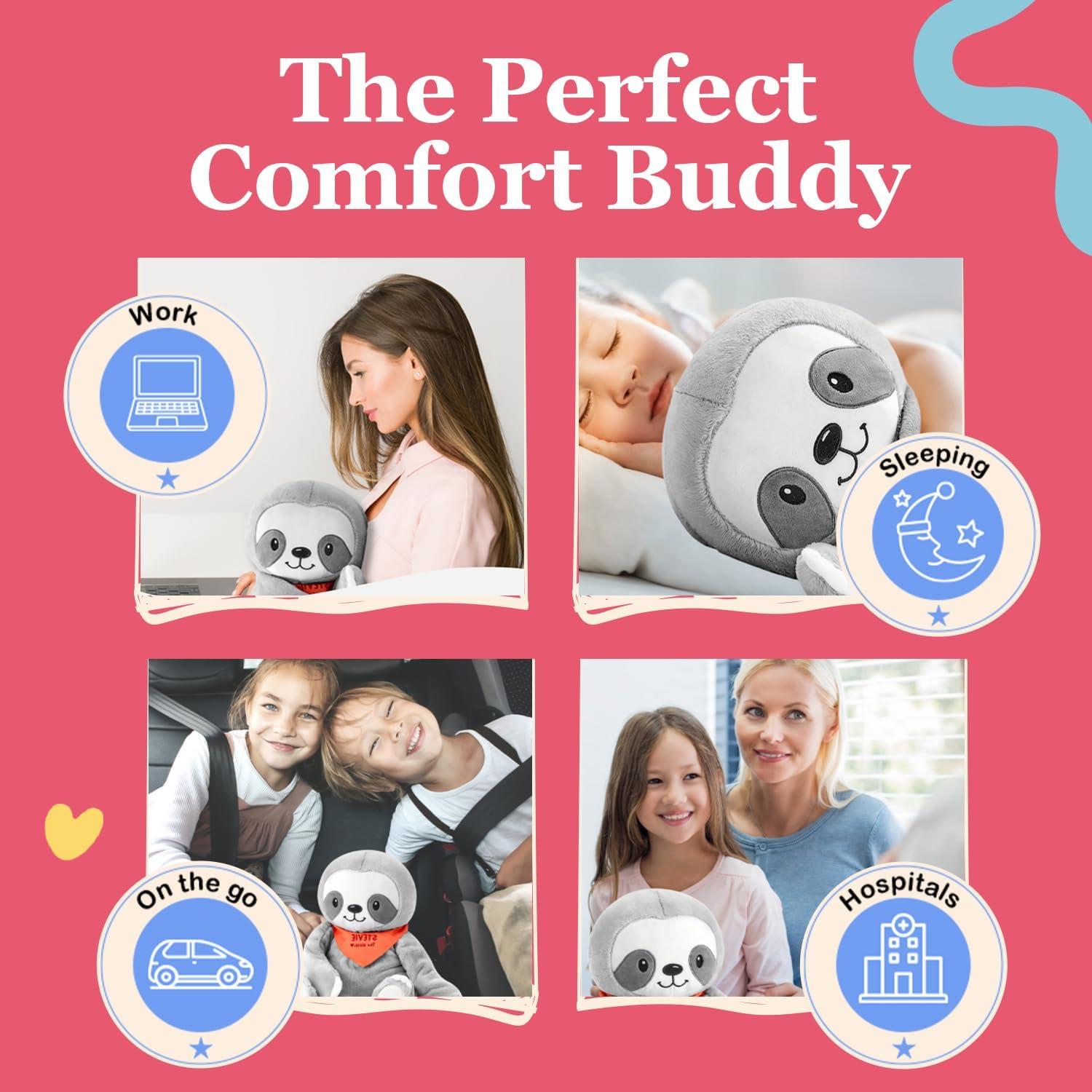 Lilly's Love 5lb Weighted Stuffed Animal for Anxiety Relief, Stevie the Sloth, Portable Sensory Plush Companion