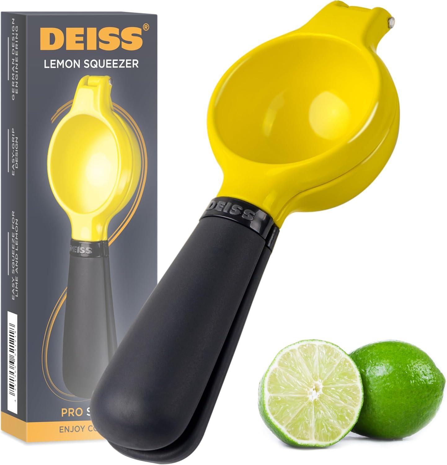 DEISS Deiss Pro Heavy-Duty Metal Lemon Squeezer - Max Juice Extraction Hand Juicer