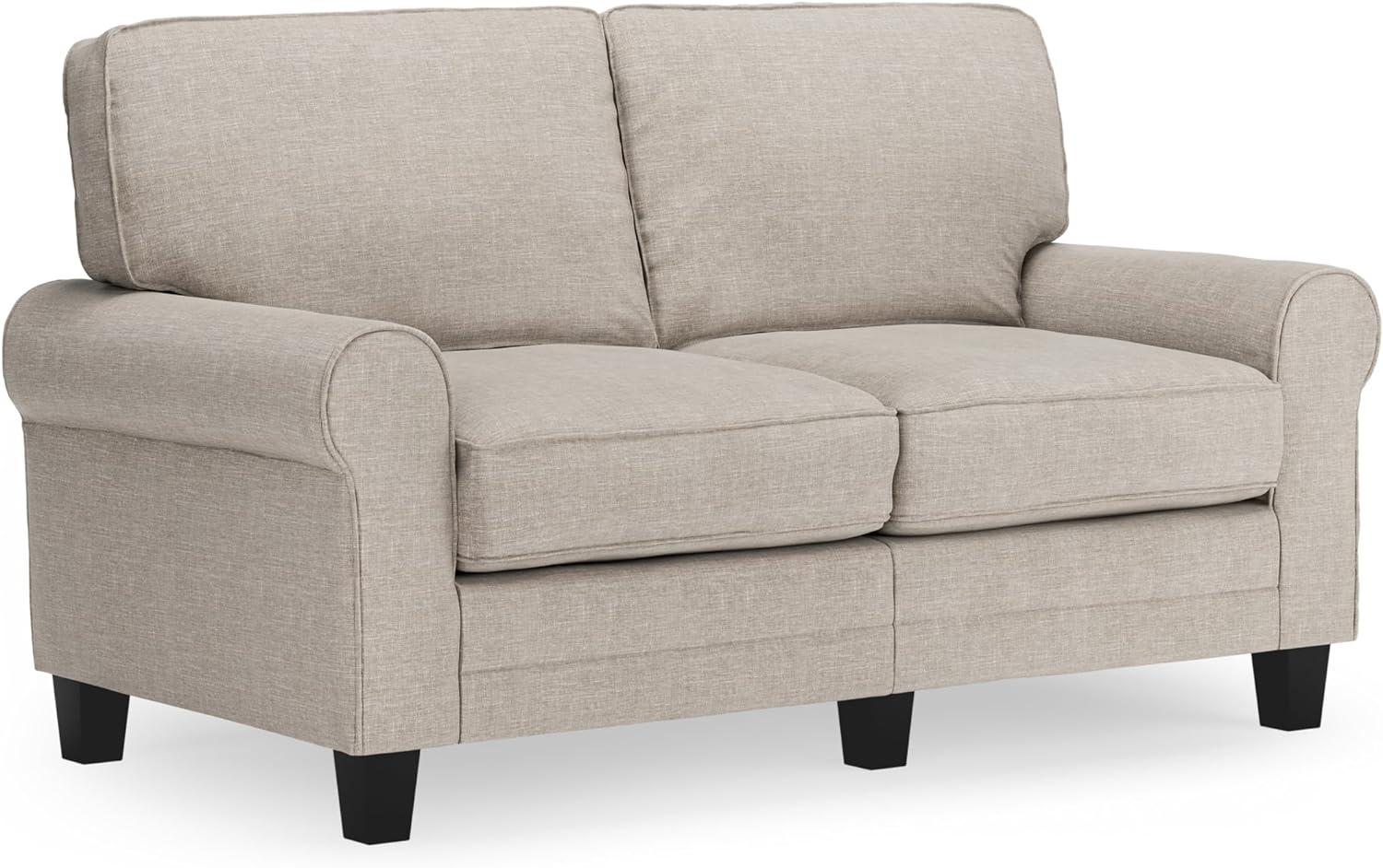 Serta Copenhagen 61" Rolled Arm Sofa, Easy Care Fabric, Soft Pillow Back, Pocket Coil Seat Cushions