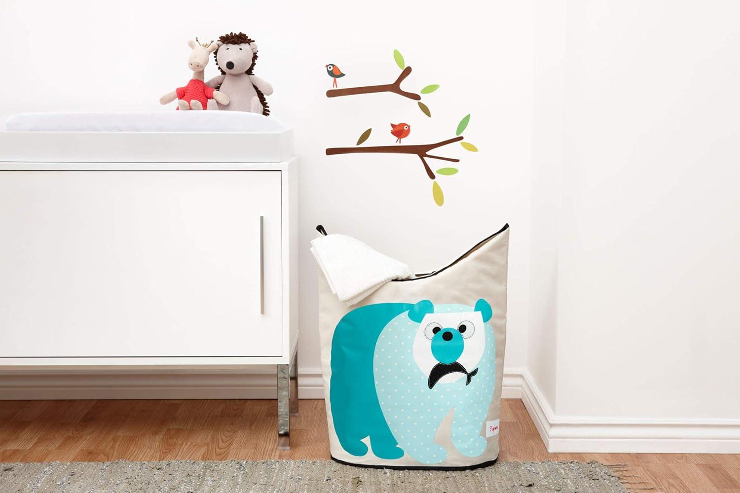 3 Sprouts Baby Laundry Hamper Storage Basket Nursery Organizer, Polar Bear