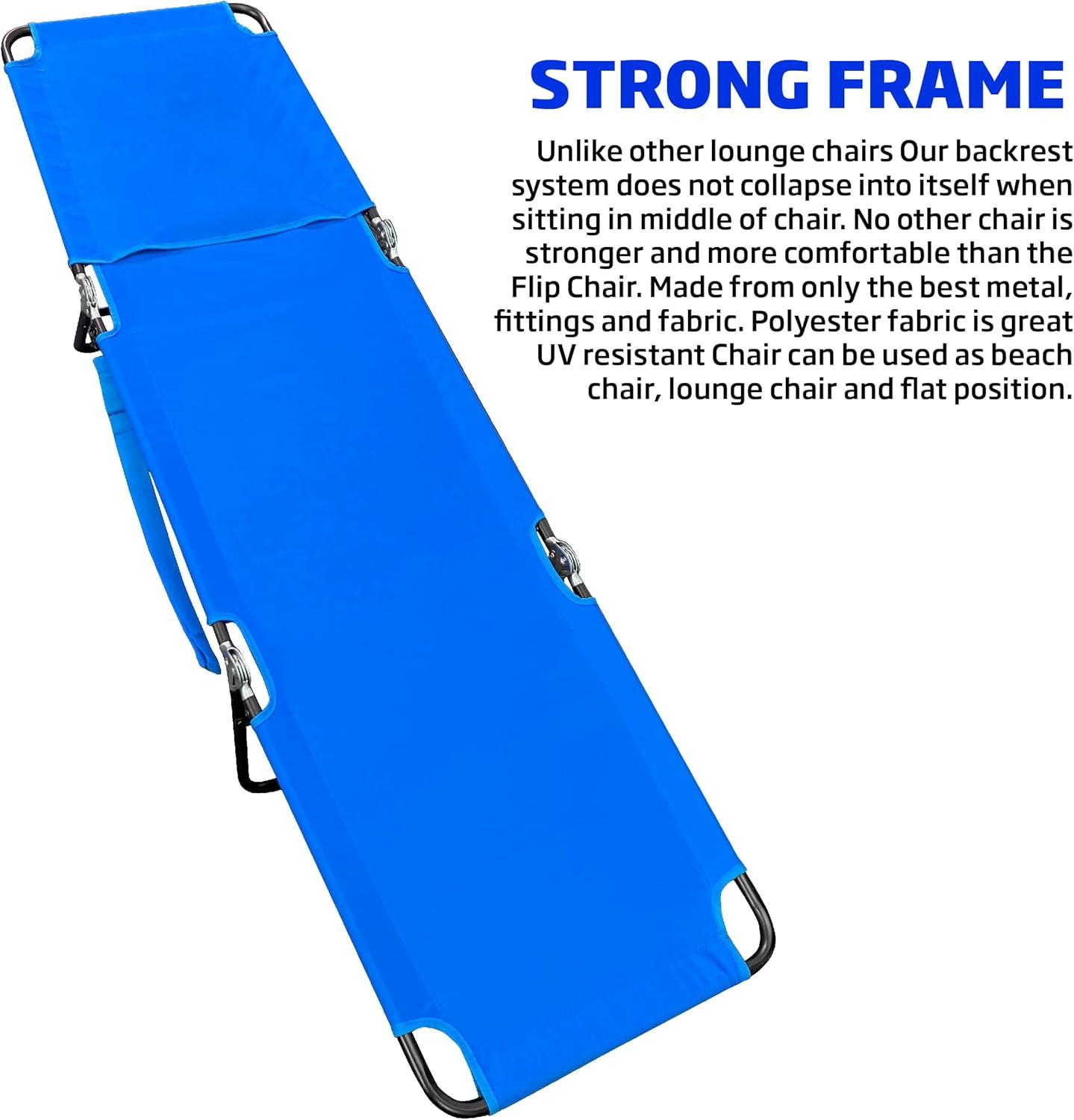 EasyGo Products Adjustable Pool Chair Outdoor Chaise Lounges Set of Black