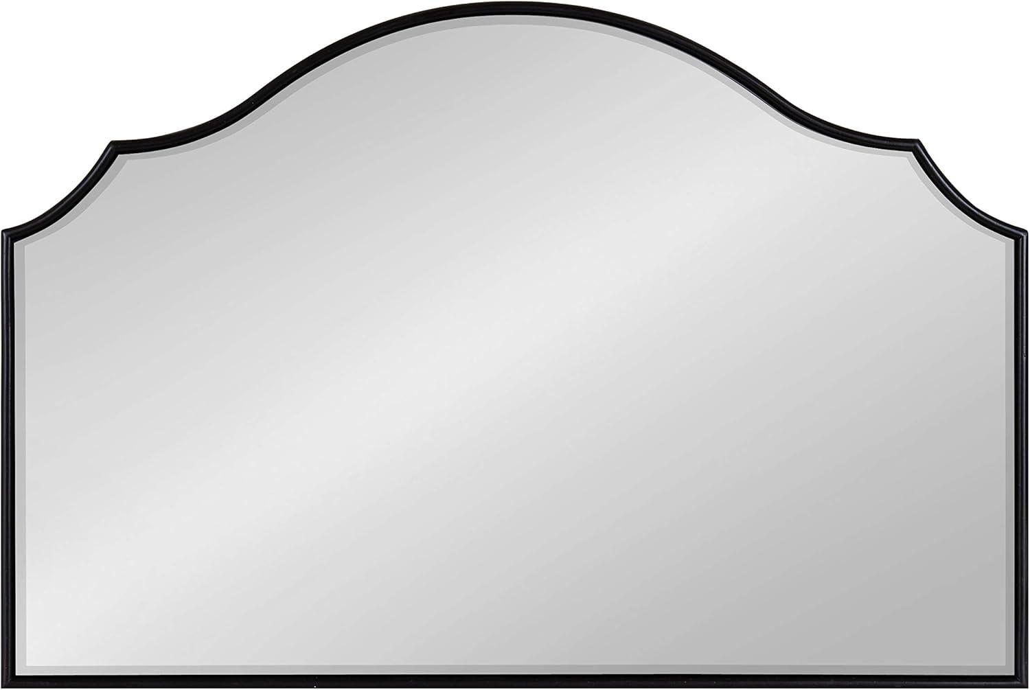 Kate and Laurel Leanna Glam Horizontal Wall Mirror, 20 x 30, Black, Sophisticated Large Mirror for Wall