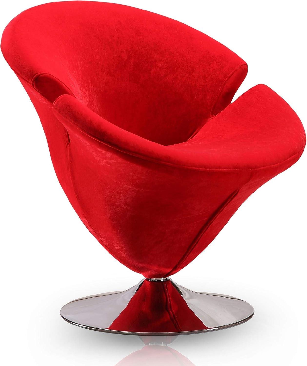 Troyer Velvet Swivel Barrel Chair