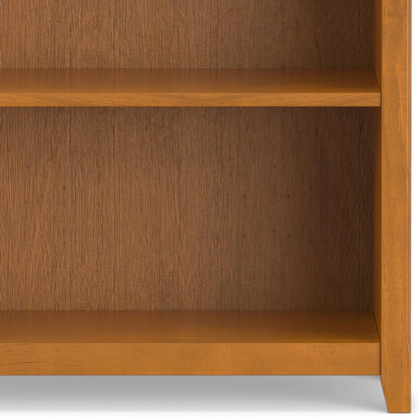 Amherst Adjustable 5-Shelf Solid Pine Bookcase in Light Golden Brown