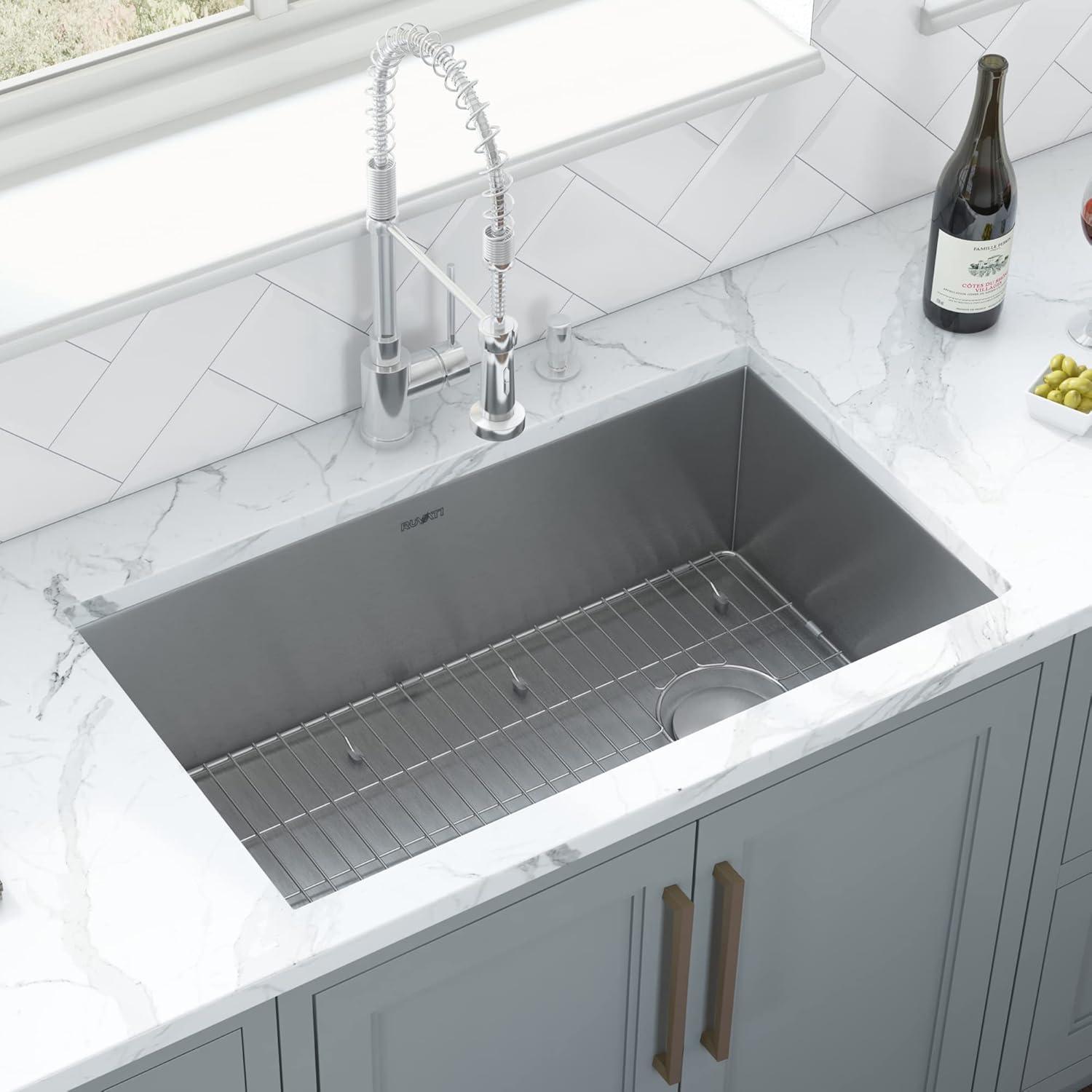 Ruvati Slope Bottom Offset Drain Reversible Kitchen Sink Undermount Stainless Steel