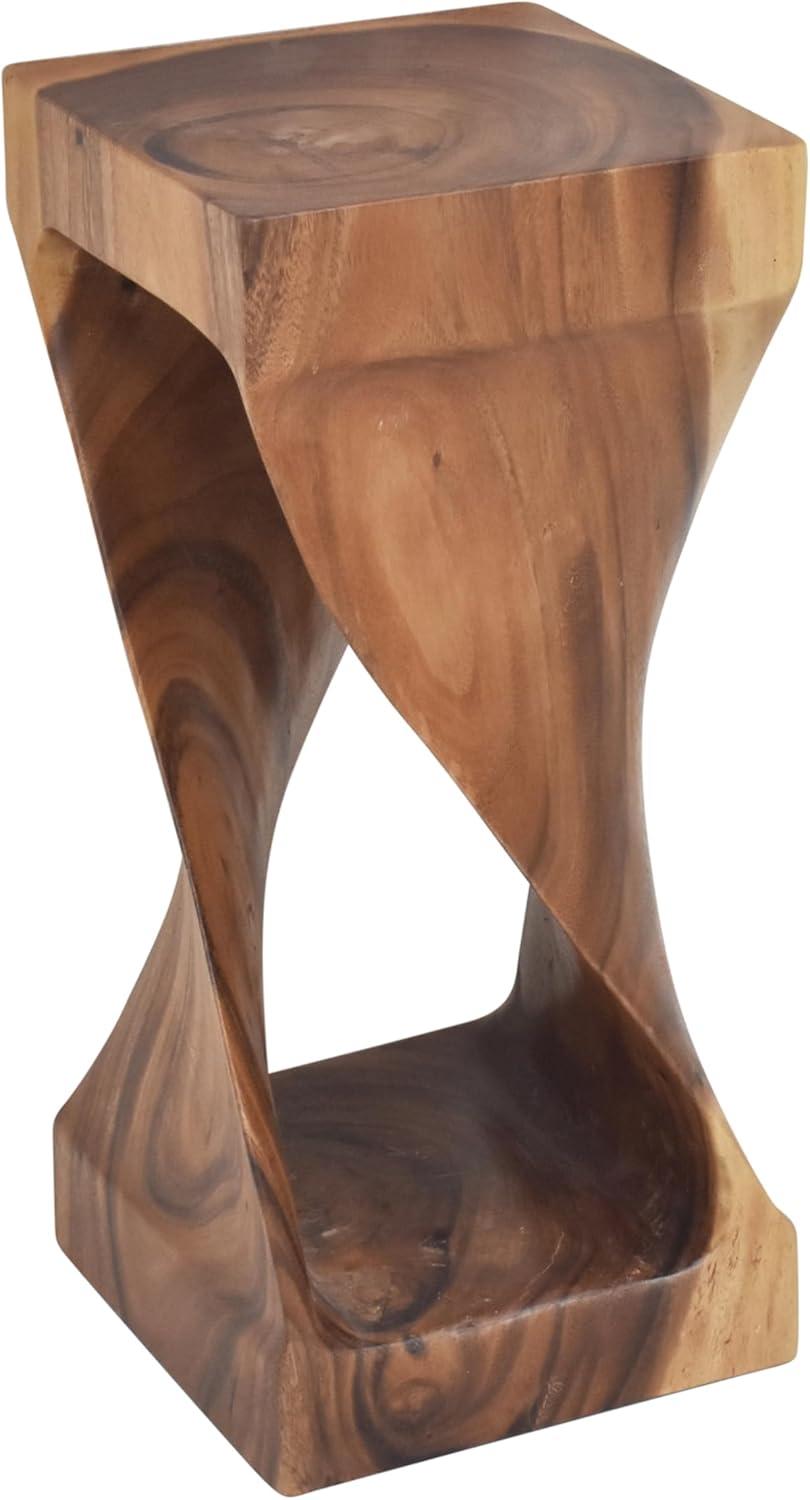 Steve Silver Co. Solana Accent Side Table Natural: Carved Acacia Wood, No Assembly