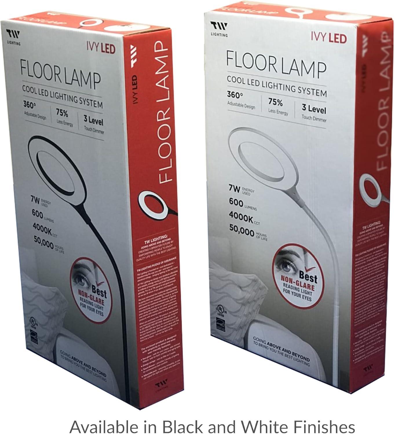 TW Lighting LED Floor Lamp for Living Room Bedroom Office Light Standing Lamps White