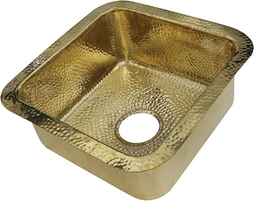 Brightwork 17" x 17" Hand-Hammered Dual Mount Kitchen/Bar Sink