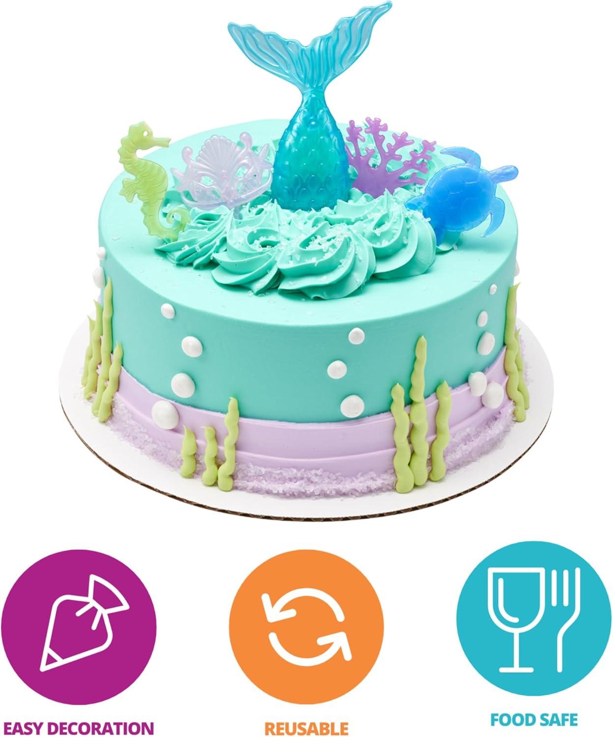 Mystical Mermaid Translucent Plastic Cake Decorating Set