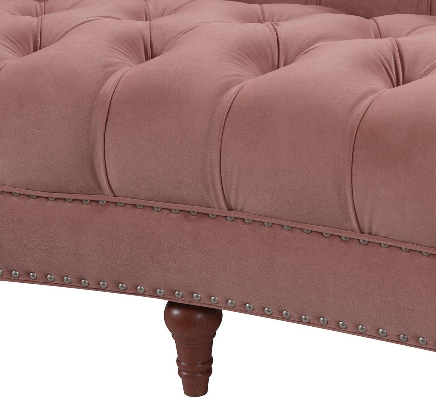 Jennifer Taylor Home La Rosa 84" Chesterfield Living Room Tufted Sofa Couch, Ash Rose Pink