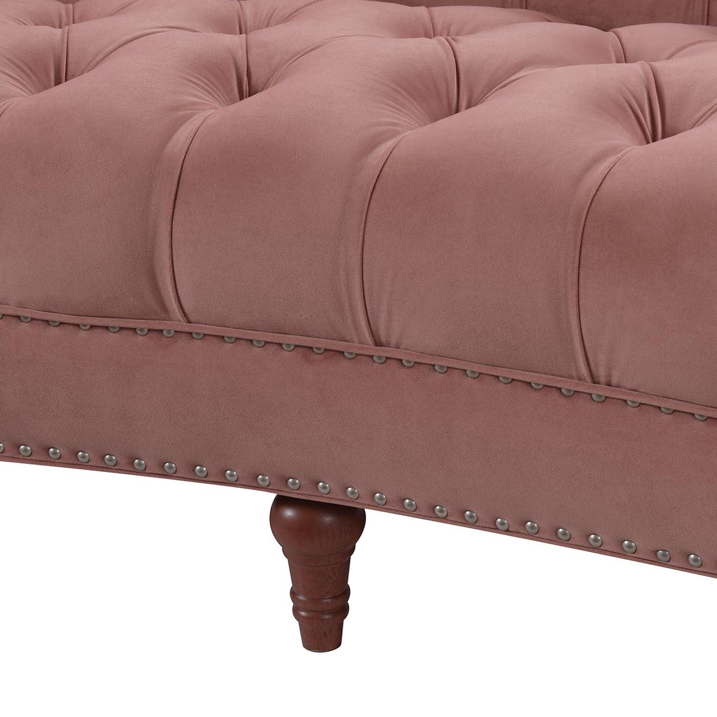 La Rosa 84" Chesterfield Tufted Sofa Rose Pink