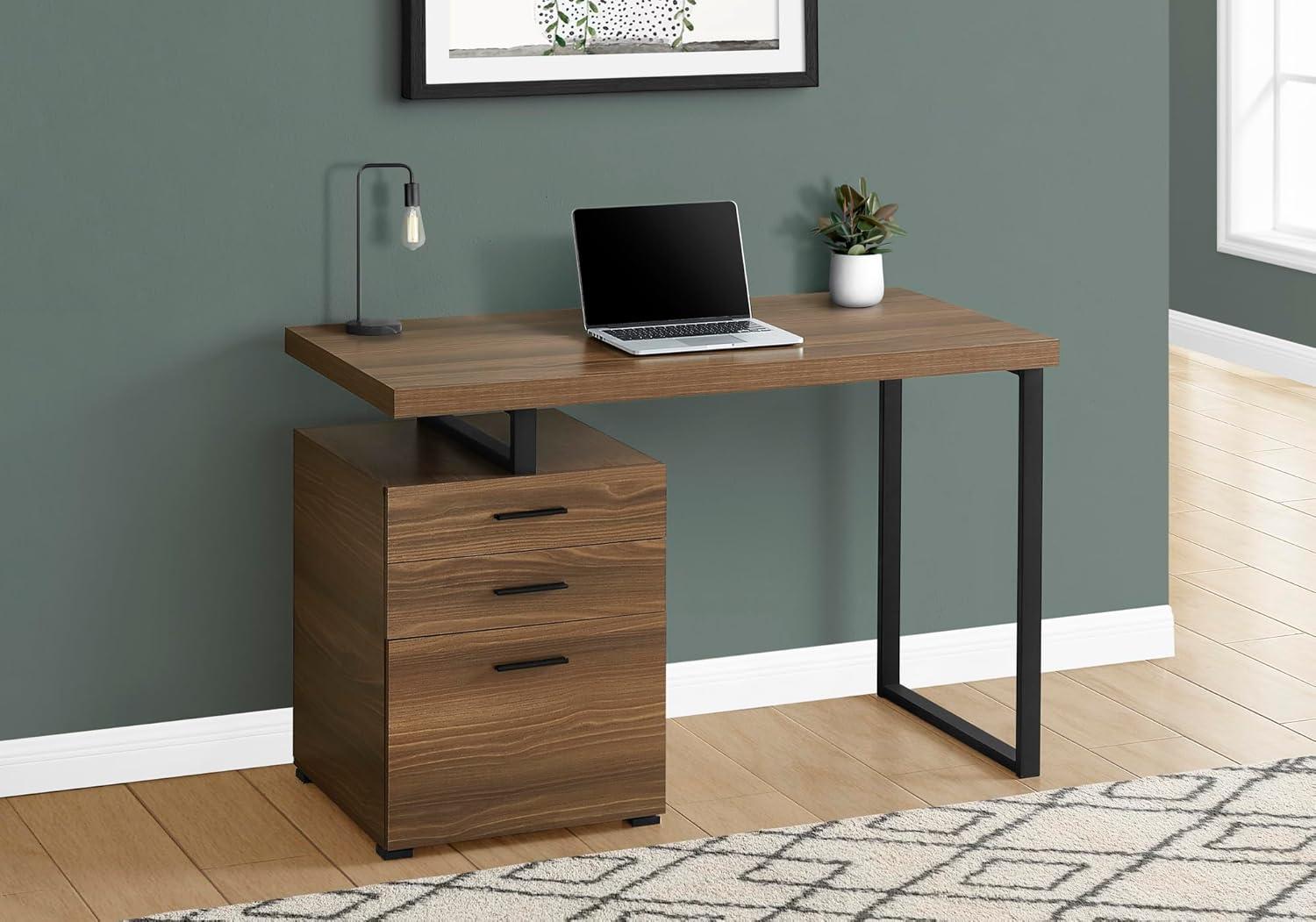 Monarch Specialties Computer Desk, Home Office, Laptop, Storage Drawers, 48"L, Work, Walnut Laminate