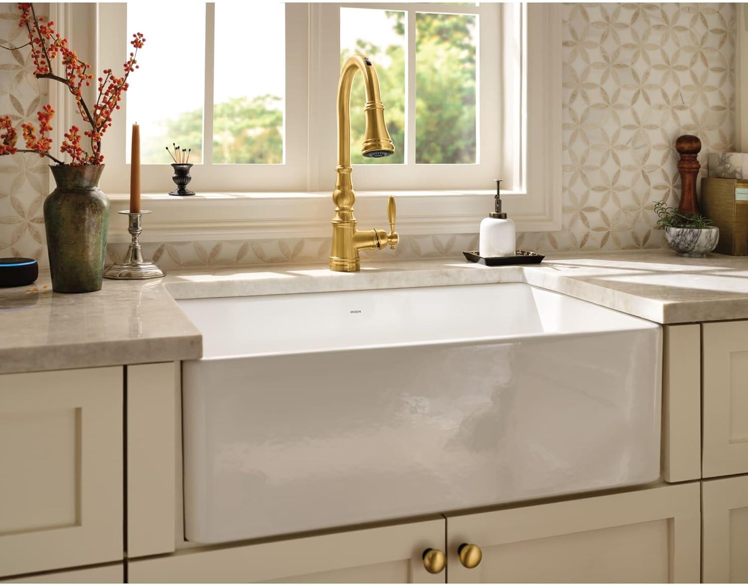 FC3319101810 Moen Fireclay 30" L X 19" W Farmhouse Kitchen Sink