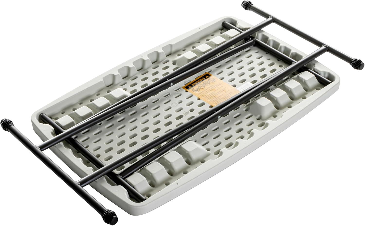 Iceberg Small Camping Personal Folding Table, Heavy Duty Utility Table, Adjustable Height, Platinum, 19.5” L x 30” W x 28" H