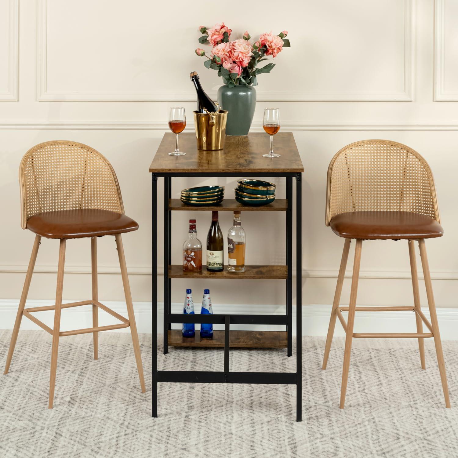 Bayou Breeze Upholstered Swivel Bar & Counter Stool (Set Of 2)