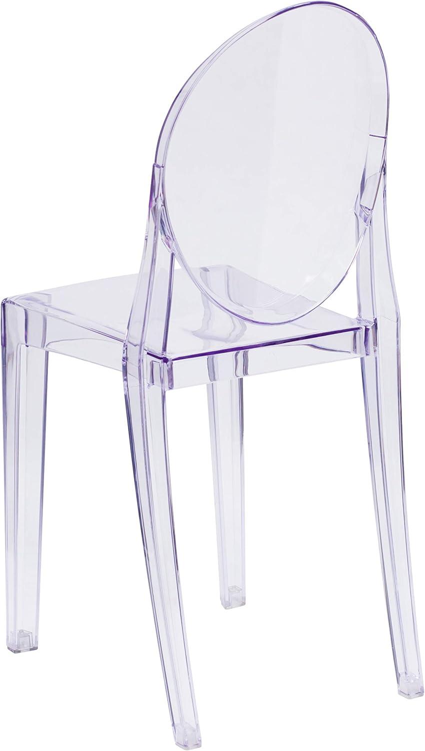 Flash Furniture Cheryl Indoor/Outdoor Ghost Side Chair, Transparent Crystal