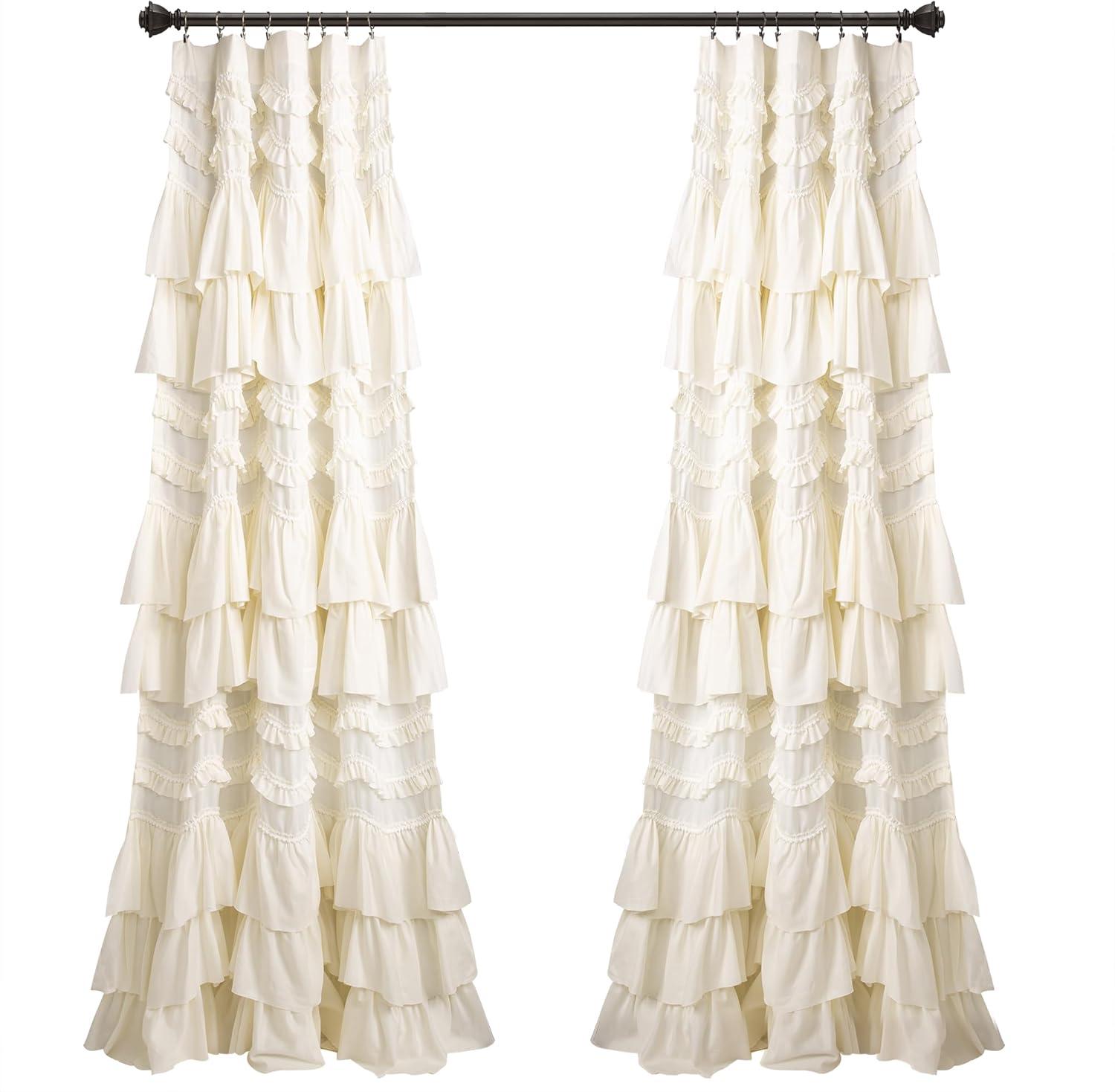 Lush Decor Kemmy Solid Semi-Sheer Single Curtain Panel