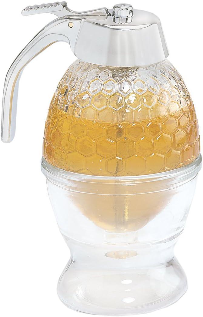 Fox Run Honey and Syrup Dispenser, Glass, 3.25" x 4" x 6"