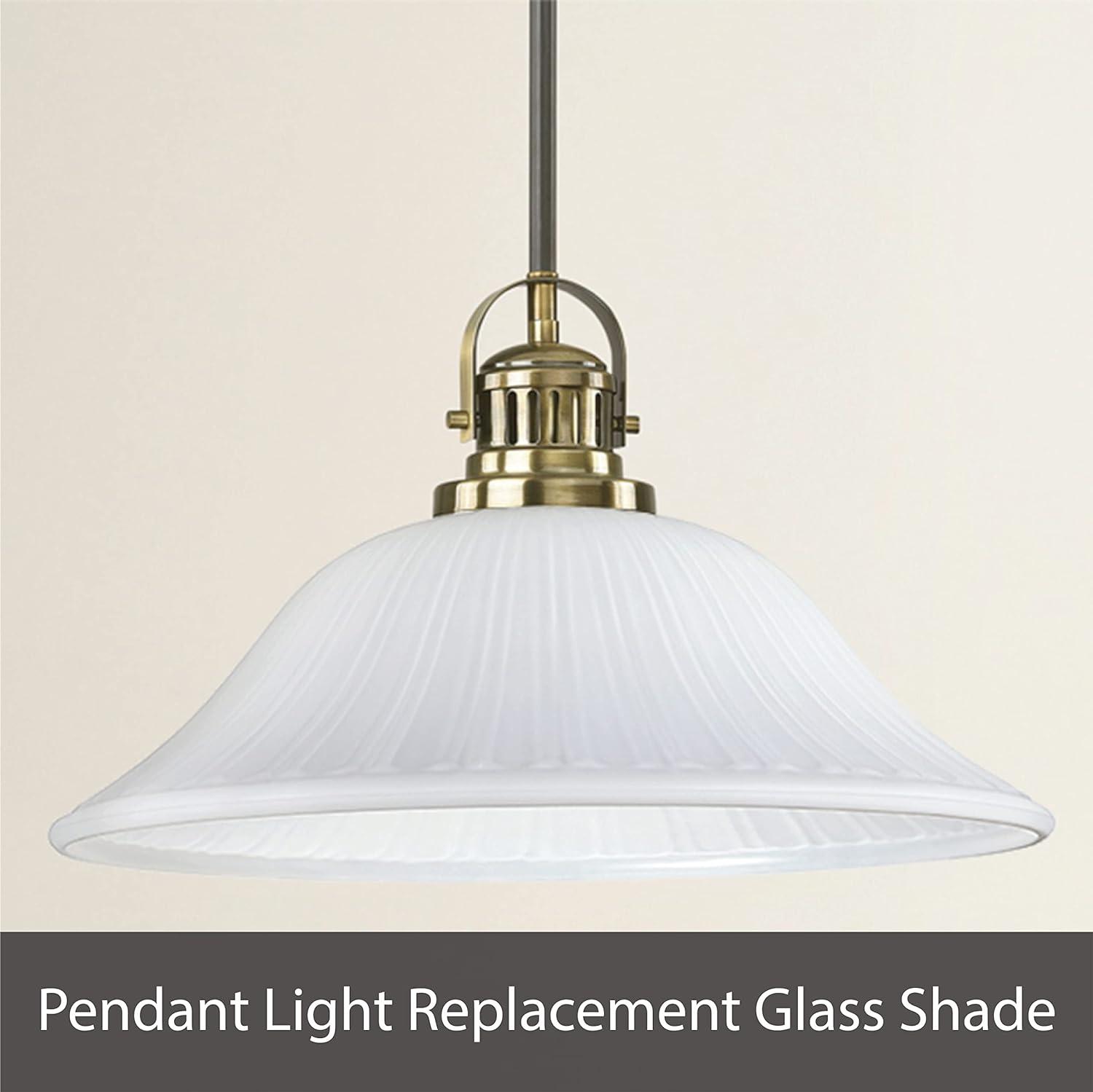 Glass Shade 4-3/4 H., White Frosted Glass Bell Torchiere/Swag Lamp and Pendant Shade with 1-5/8 in. Neckless Fitter