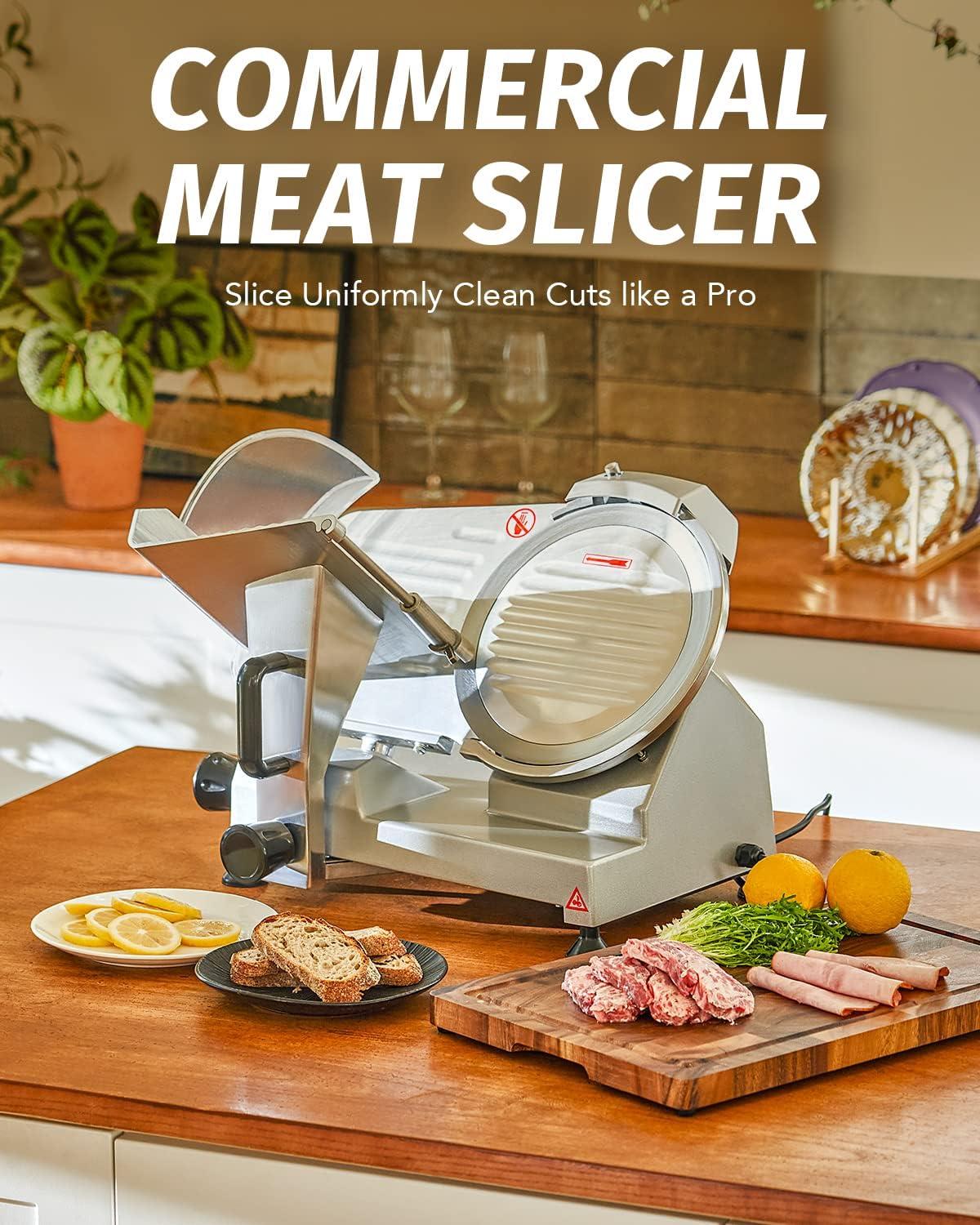 Wilprep Commercial Meat Slicer for Home 150W Electric Deli Food Slicer with 10" Blade