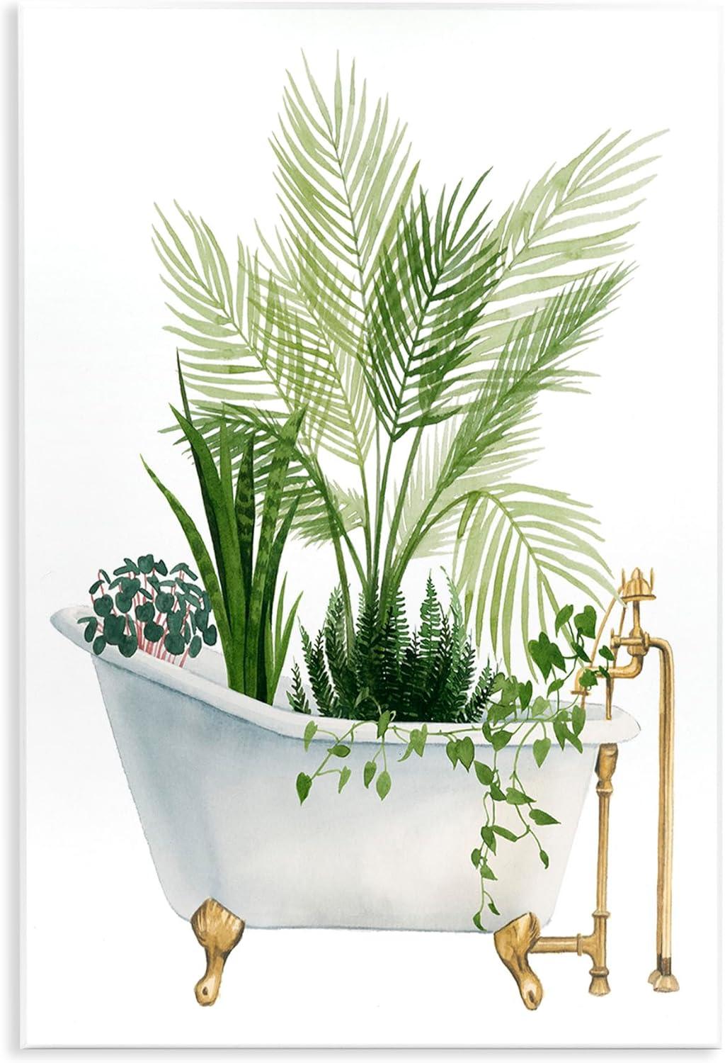 Stupell Industries Various Plants Greenery Vintage Tub Graphic Art Unframed Art Print Wall Art, Design by Grace Popp