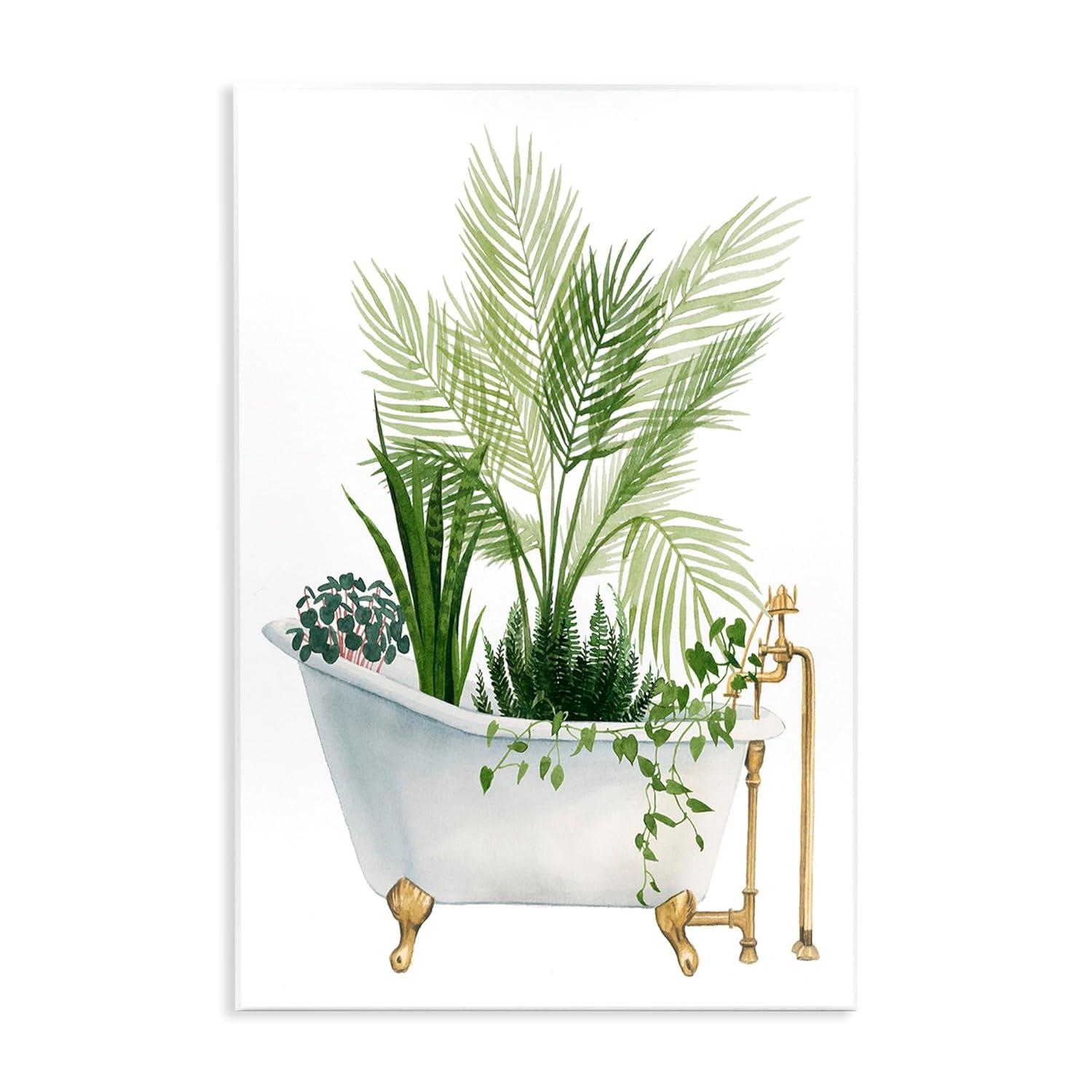 Stupell Industries Various Plants Greenery Vintage Tub Graphic Art Unframed Art Print Wall Art, Design by Grace Popp