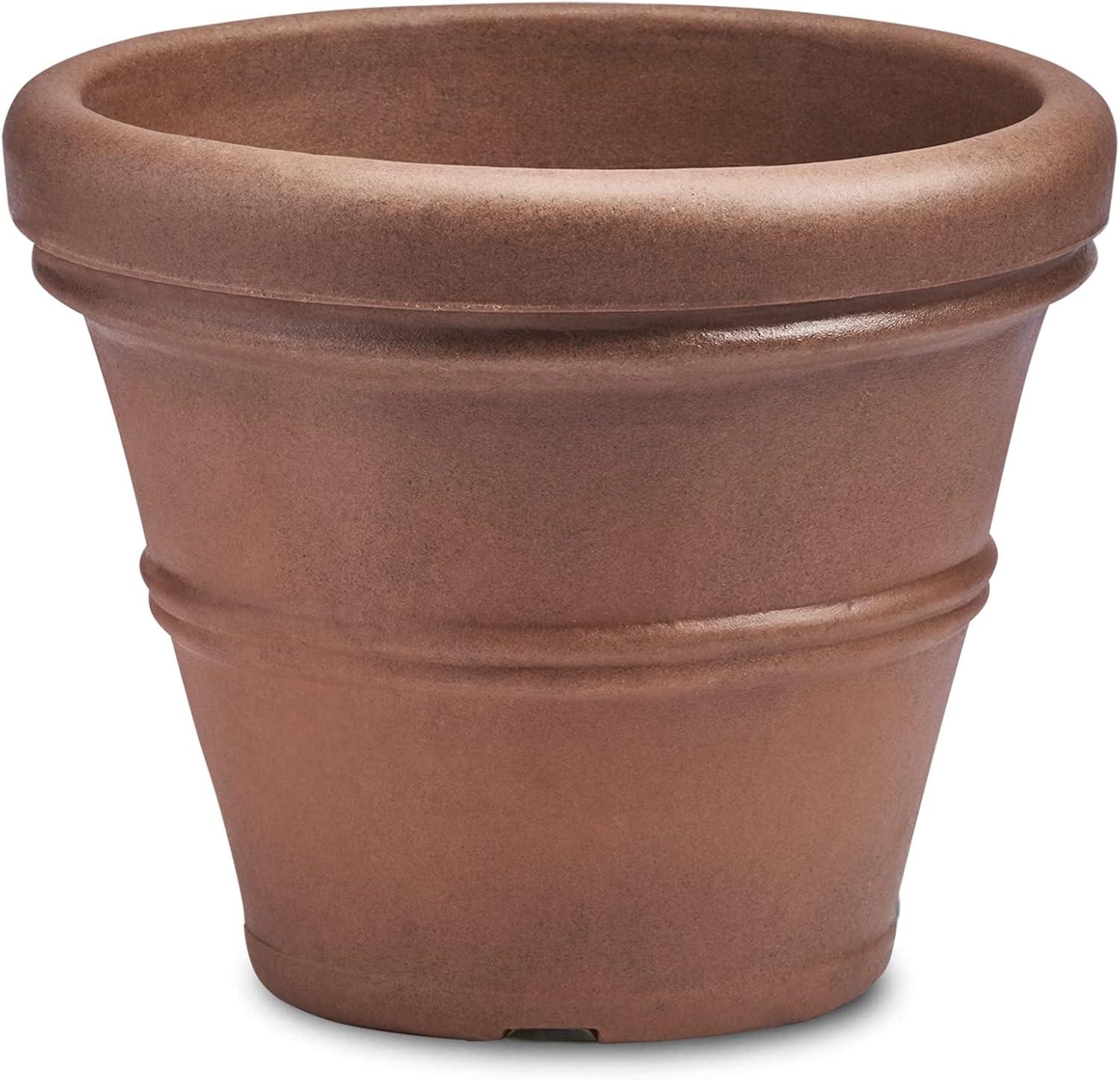 Crescent Garden Brunello Classic Rolled-Rim Planter, 16â (Rust)