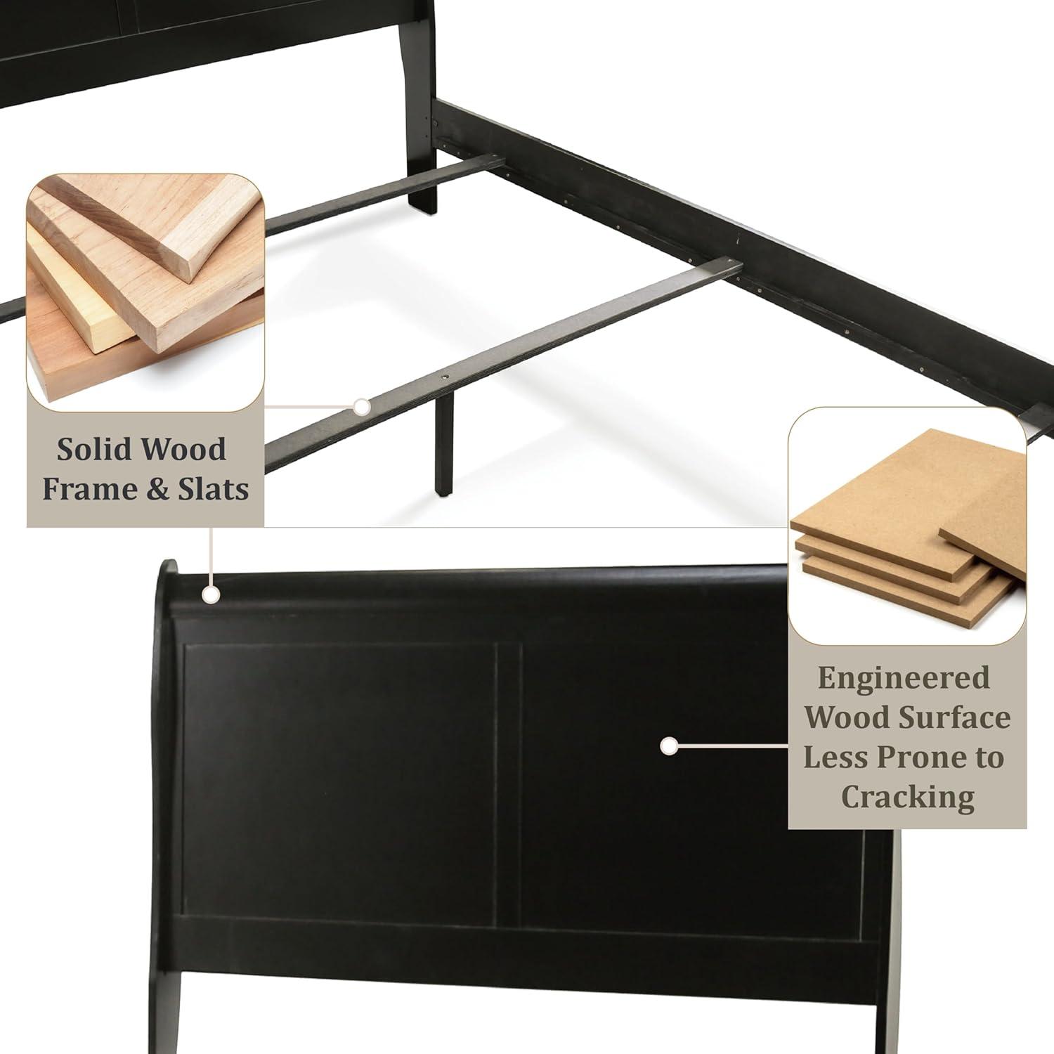Furniture of America Toni Transitional Solid Wood Panel Twin Bed in Black