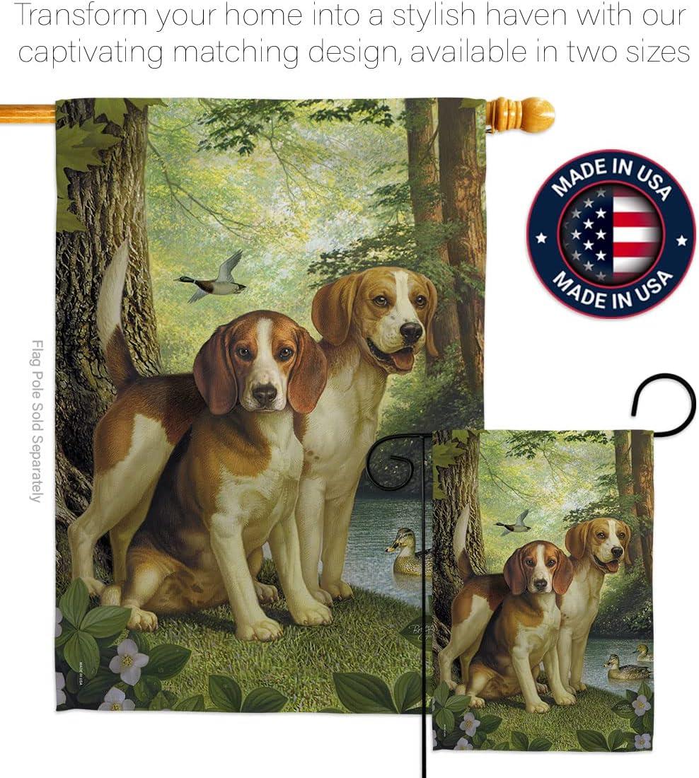 Breeze Decor Double Sided 40'' H x 28'' W Polyester Animal Flag Set