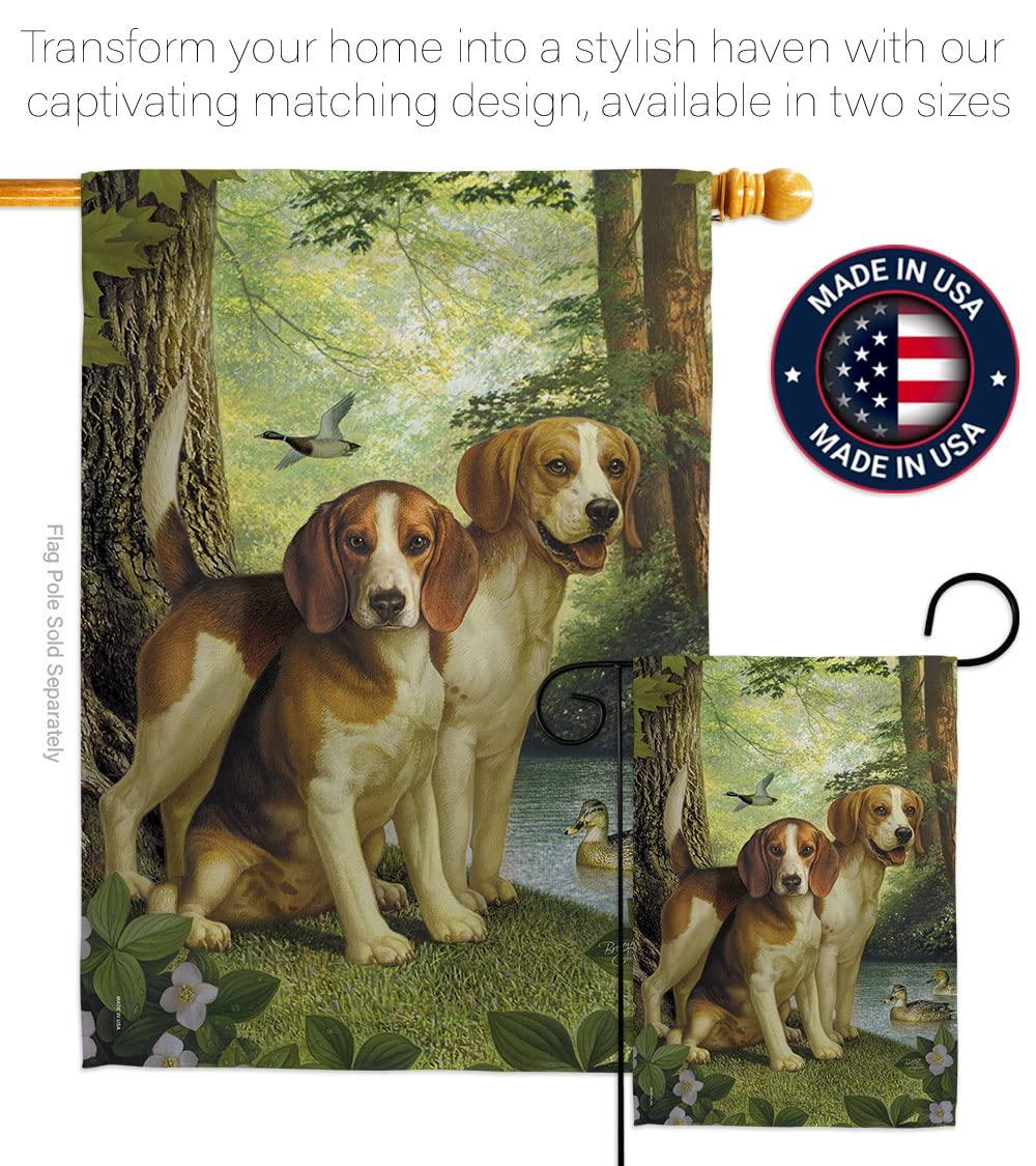 Breeze Decor Double Sided 40'' H x 28'' W Polyester Animal Flag Set